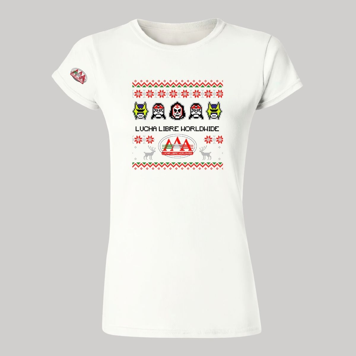 Playera Navideña Mujer Lucha Libre AAA Luchadores