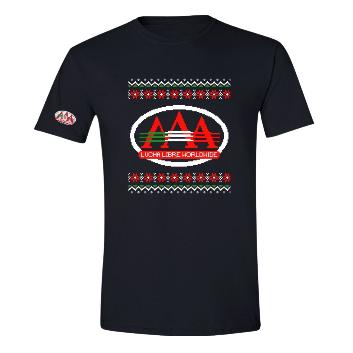 Playera Navideña Deportiva Hombre Lucha Libre AAA Logo