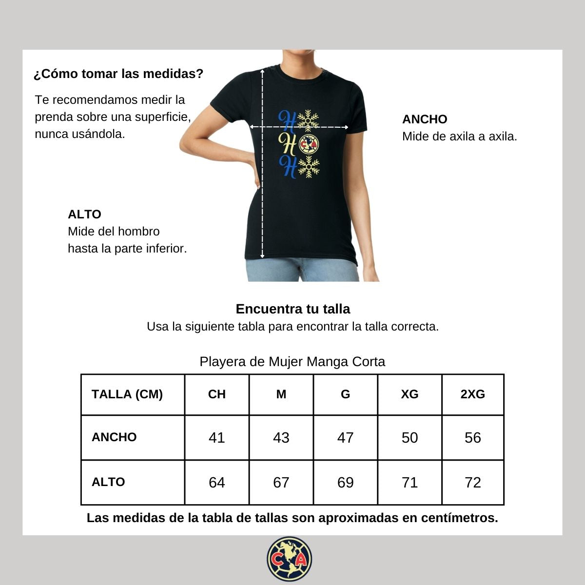 Playera Navideña Mujer América Ho Ho Ho