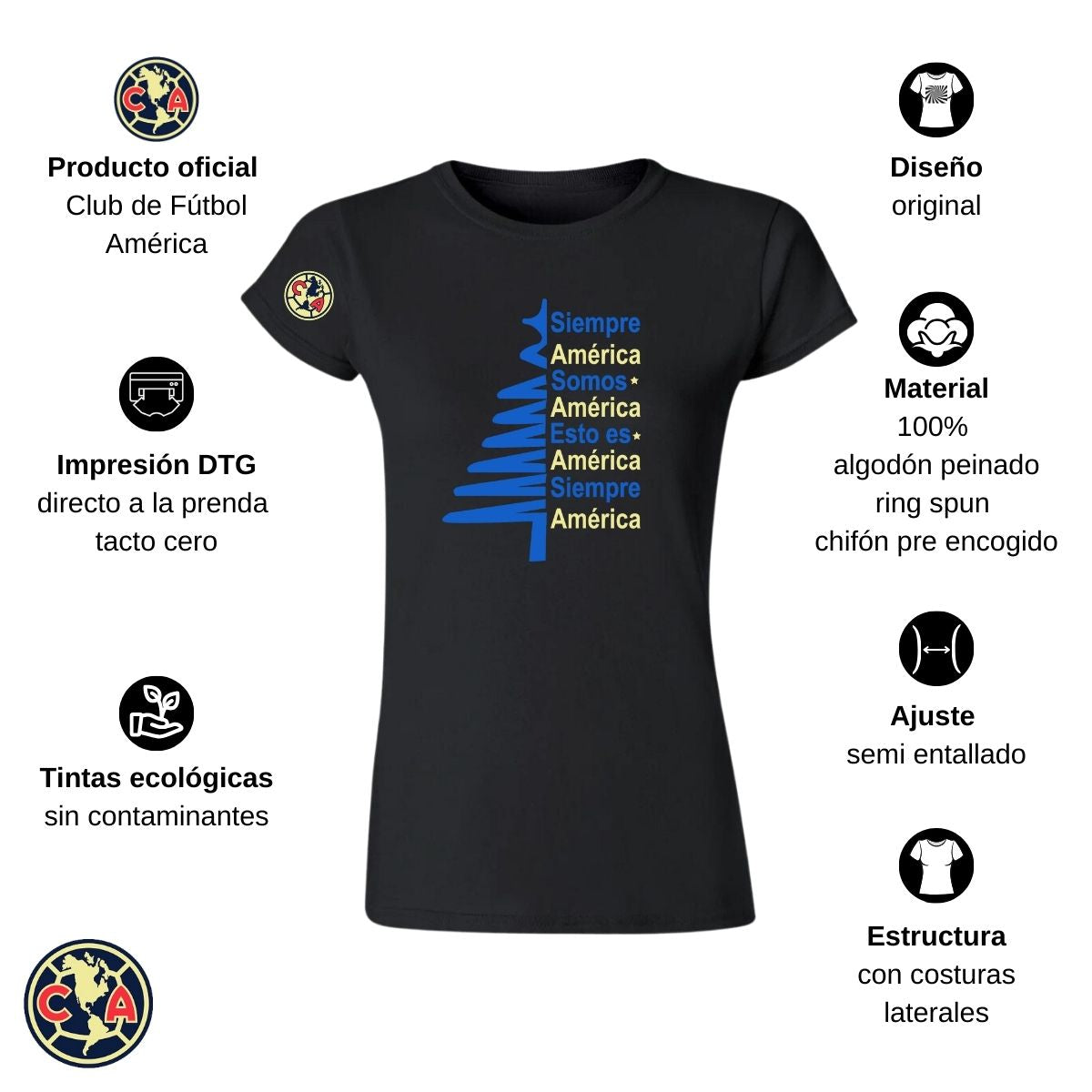 Playera Navideña Mujer América Pino