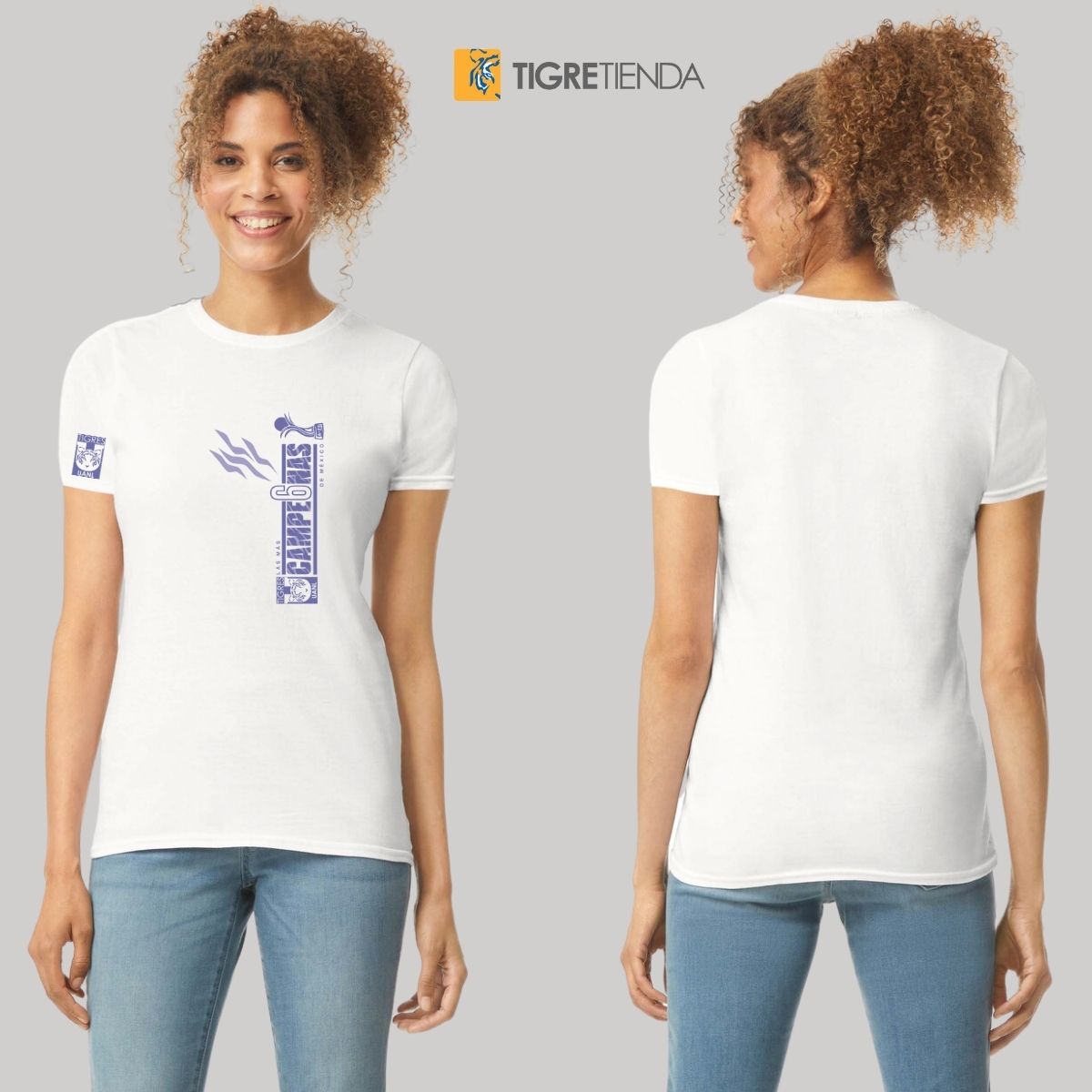 Playera Mujer Tigres UANL Amazonas Campeonas Liga MX 2023