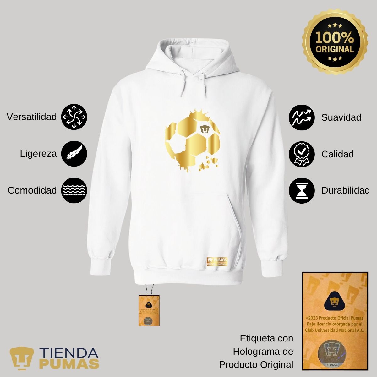 Sudadera Pumas UNAM Deportiva Hombre Hoodie Edición Limitada 2