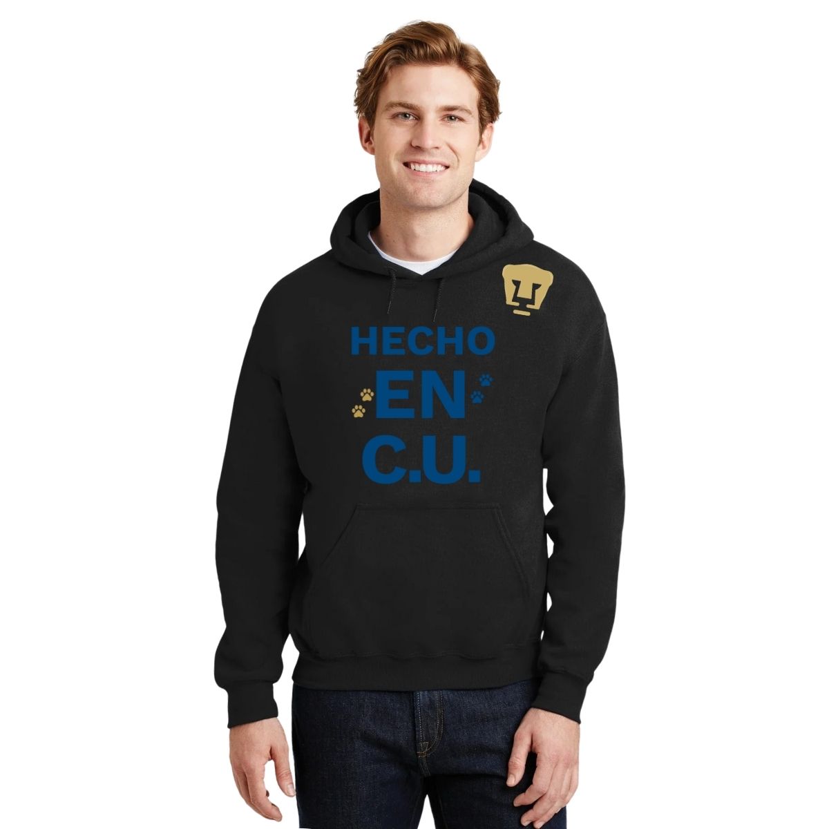 Sudadera Hombre Hoodie Pumas UNAM Hecho en C.U. DTG-Vinil