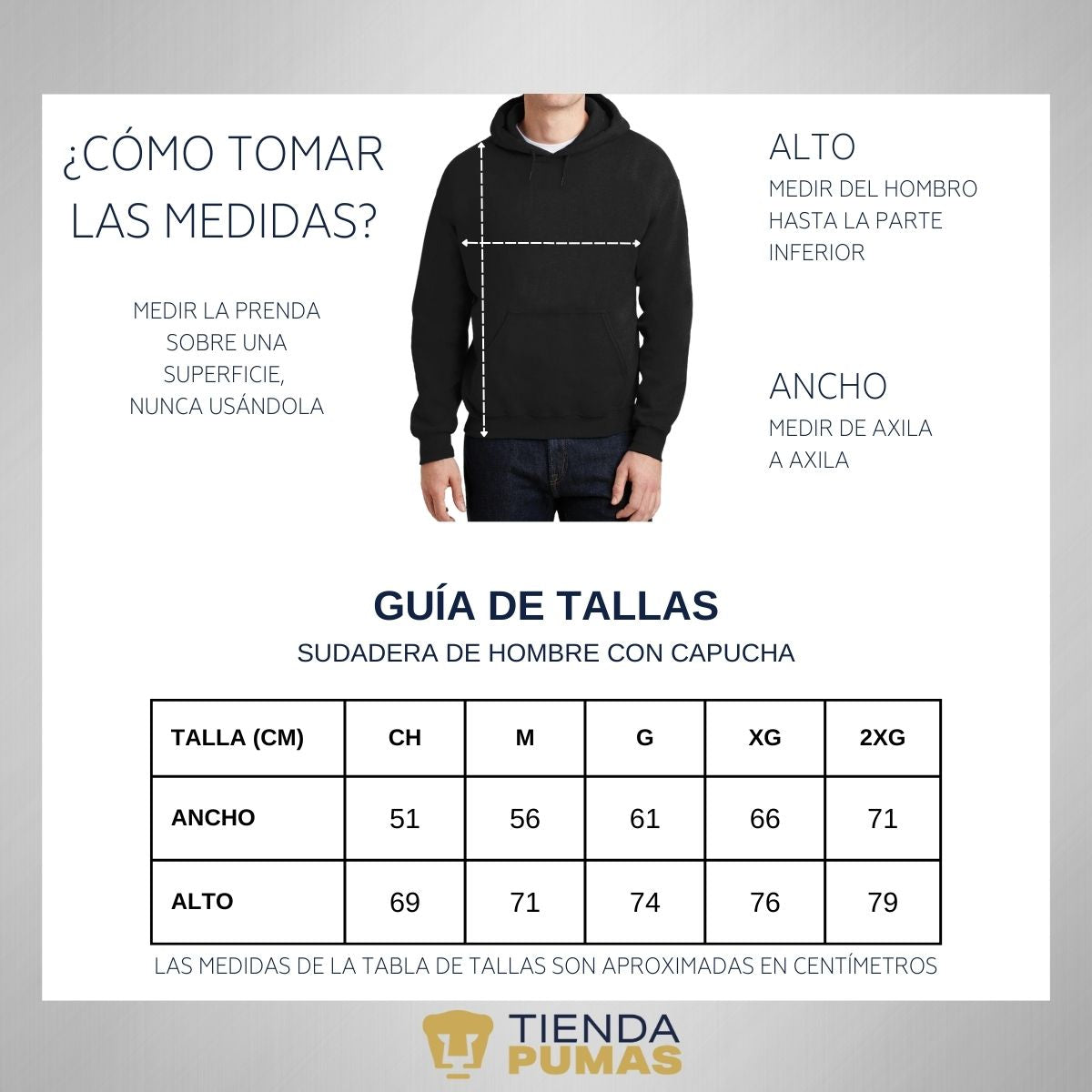 Sudadera Hombre Hoodie Pumas UNAM Hecho en C.U. DTG-Vinil
