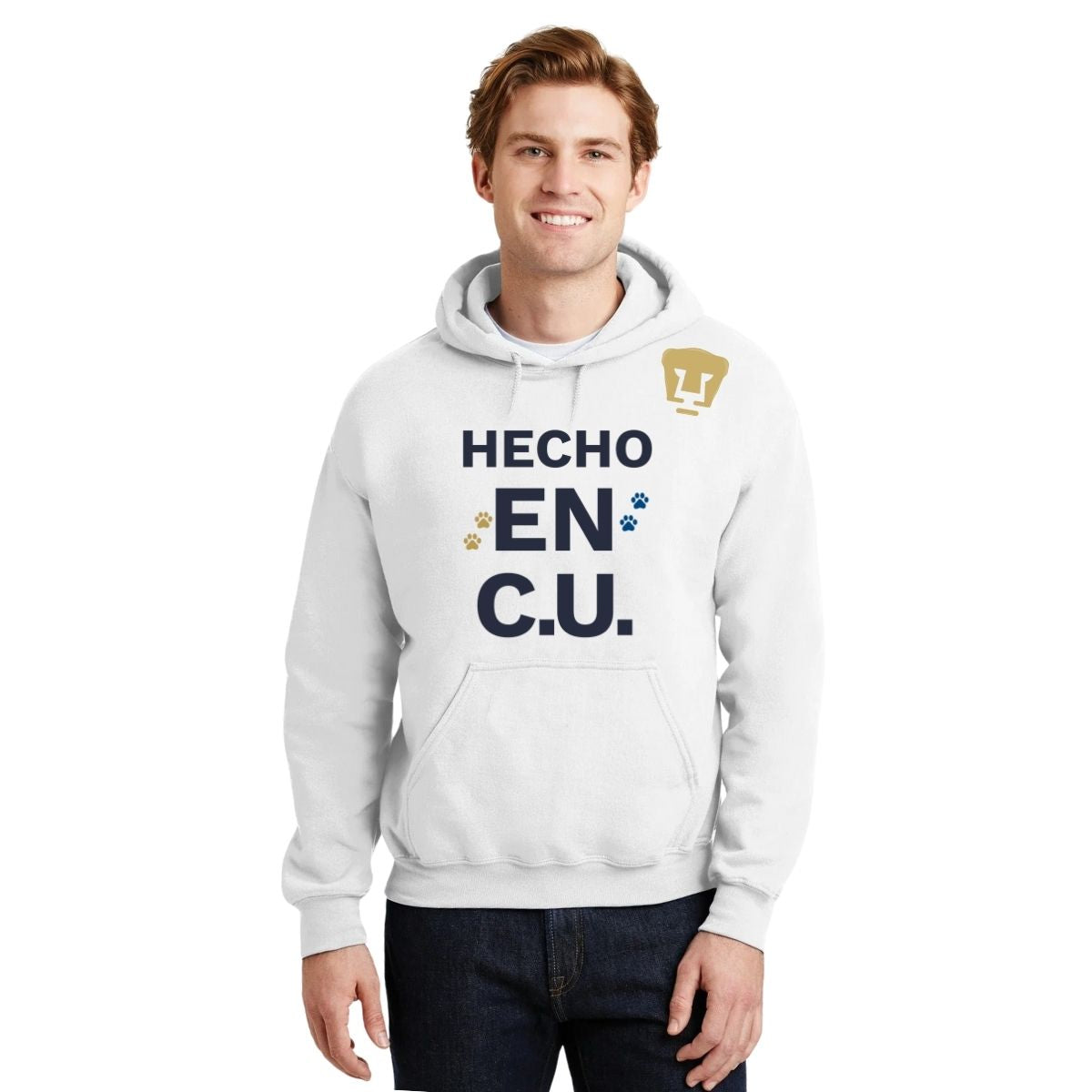 Sudadera Hombre Hoodie Pumas UNAM Hecho en C.U. DTG-Vinil