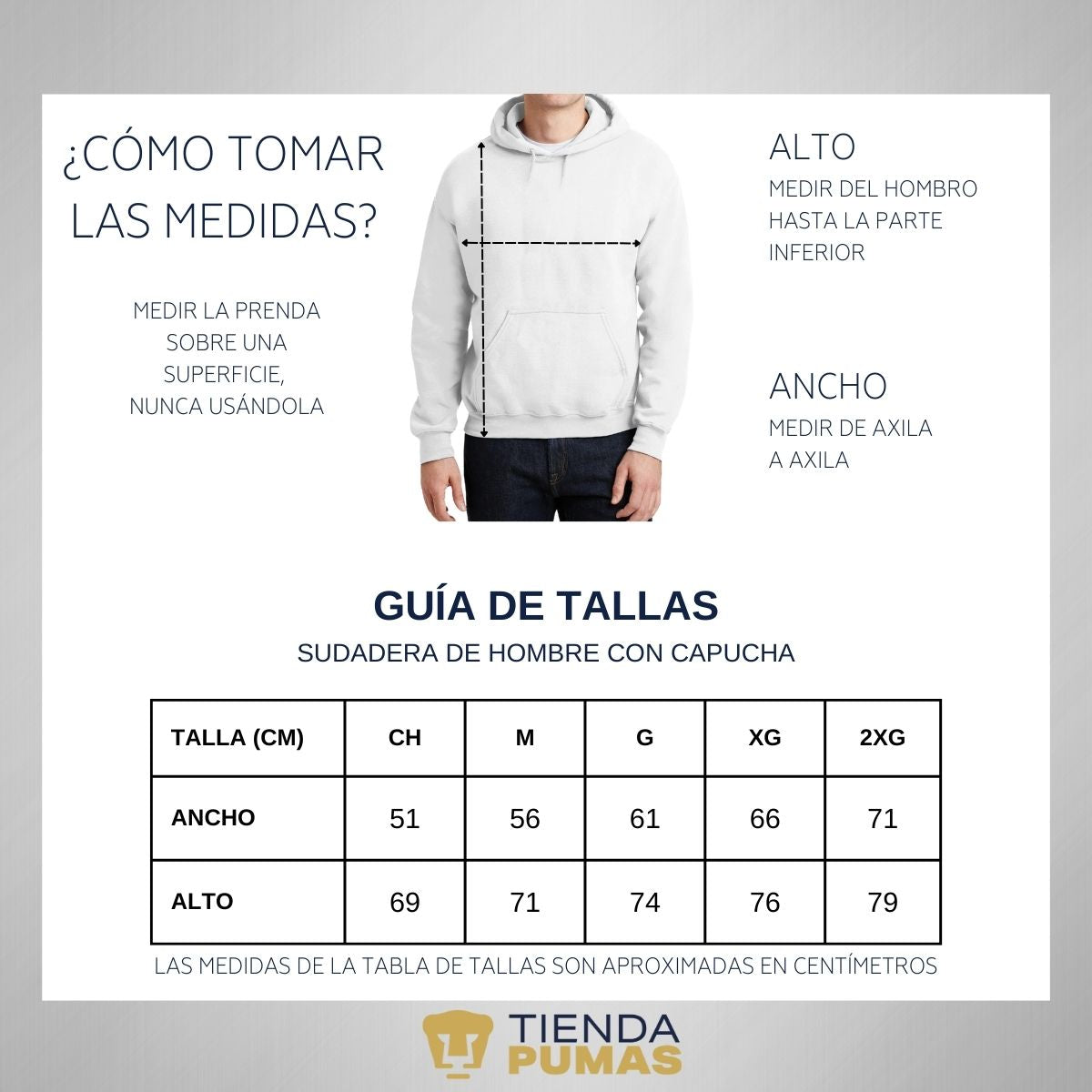 Sudadera Hombre Hoodie Pumas UNAM Hecho en C.U. DTG-Vinil