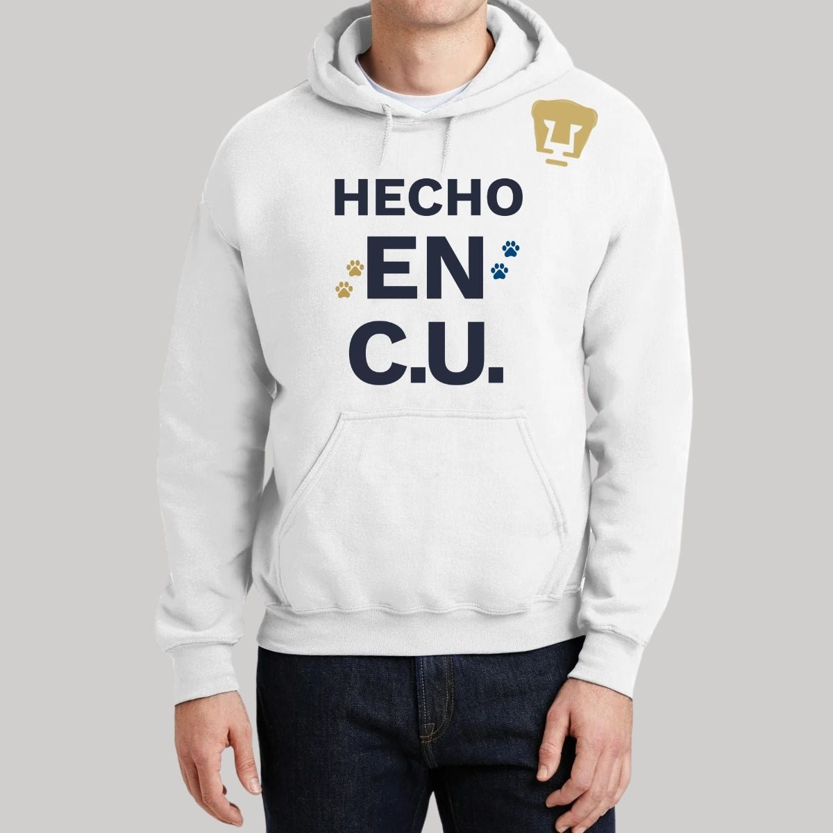 Sudadera Hombre Hoodie Pumas UNAM Hecho en C.U. DTG-Vinil