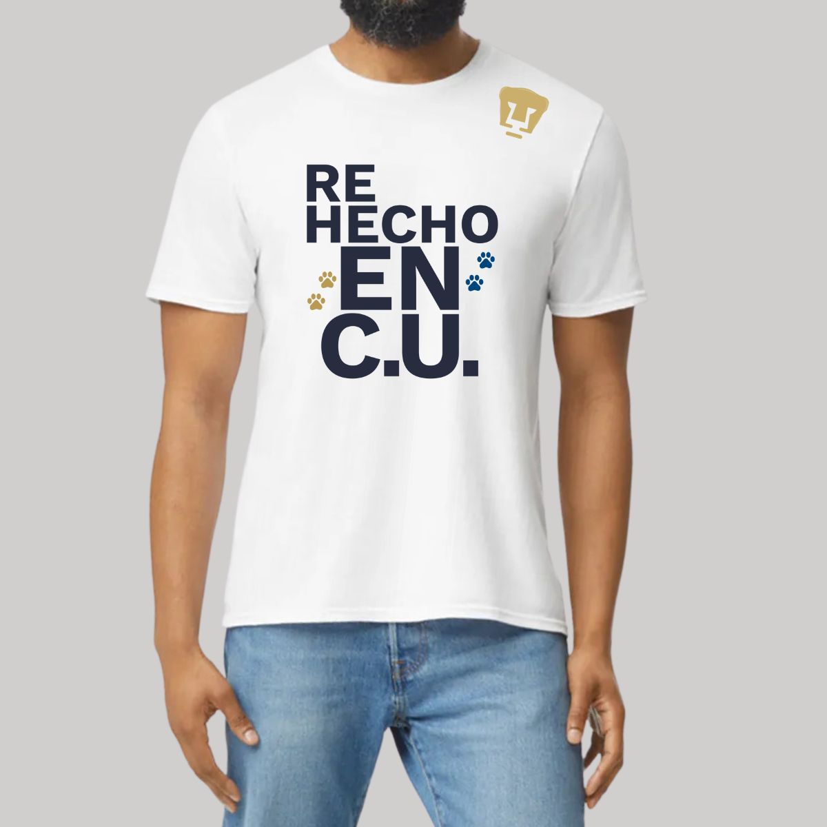 Playera Hombre Pumas UNAM Re Hecho en C.U. DTG-Vinil