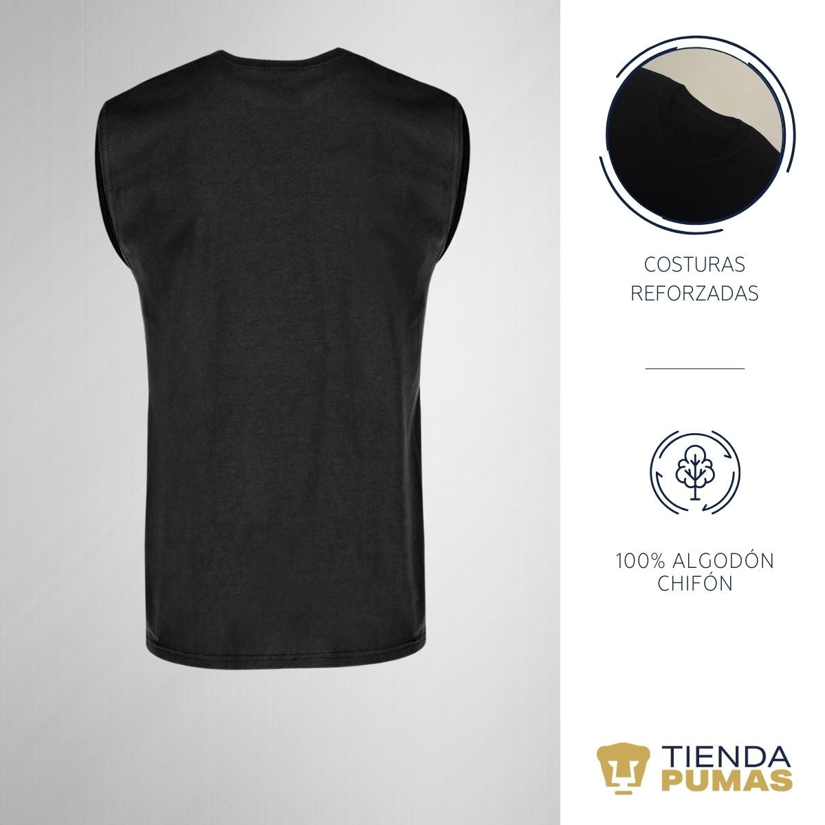 Playera Sin Manga Hombre Pumas UNAM Re Hecho en C.U. DTG-Vinil