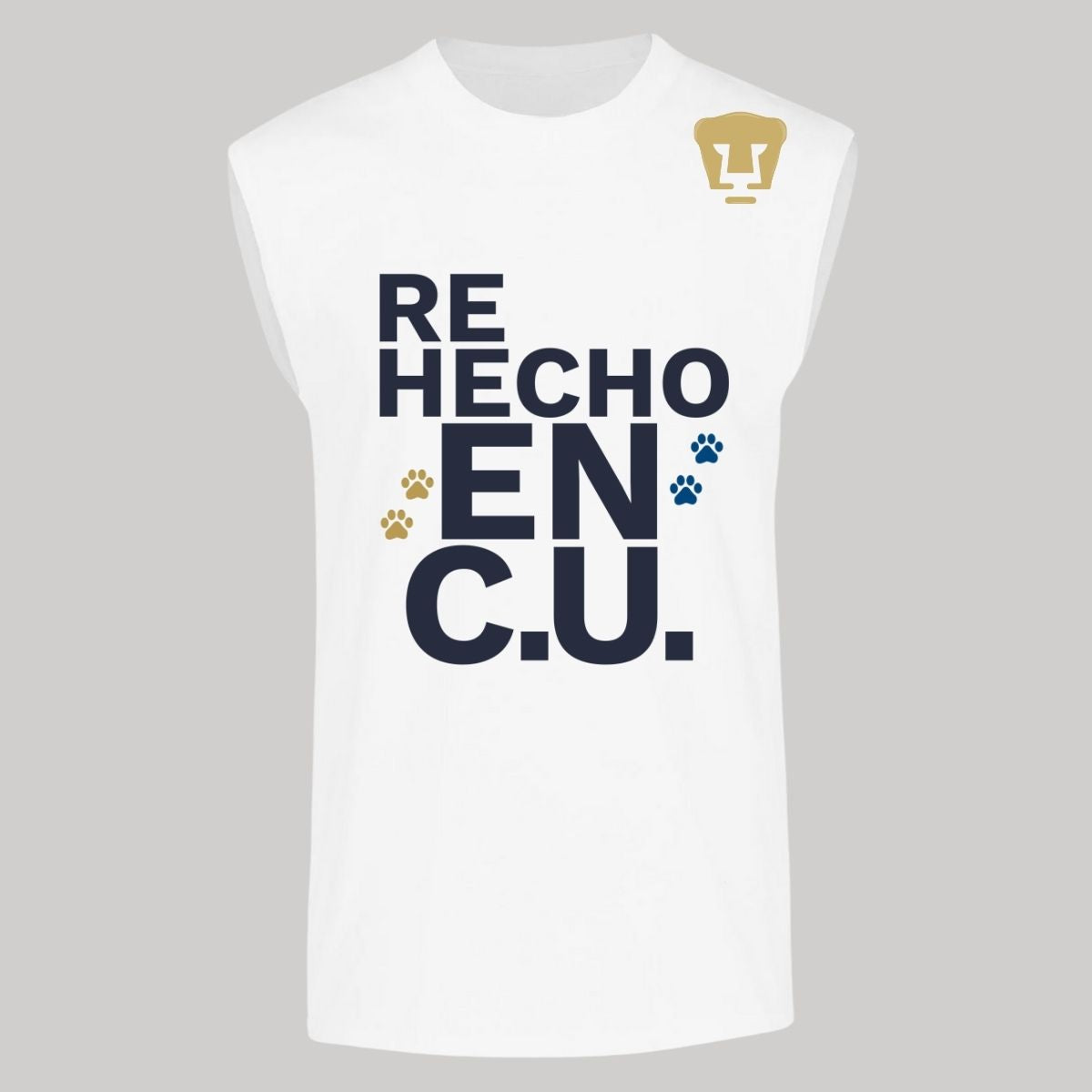 Playera Sin Manga Hombre Pumas UNAM Re Hecho en C.U. DTG-Vinil