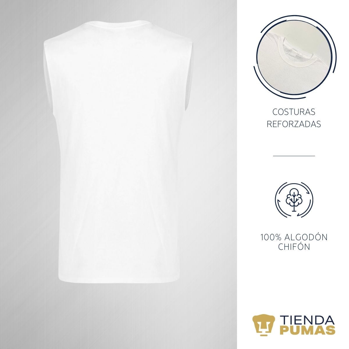 Playera Sin Manga Hombre Pumas UNAM Re Hecho en C.U. DTG-Vinil