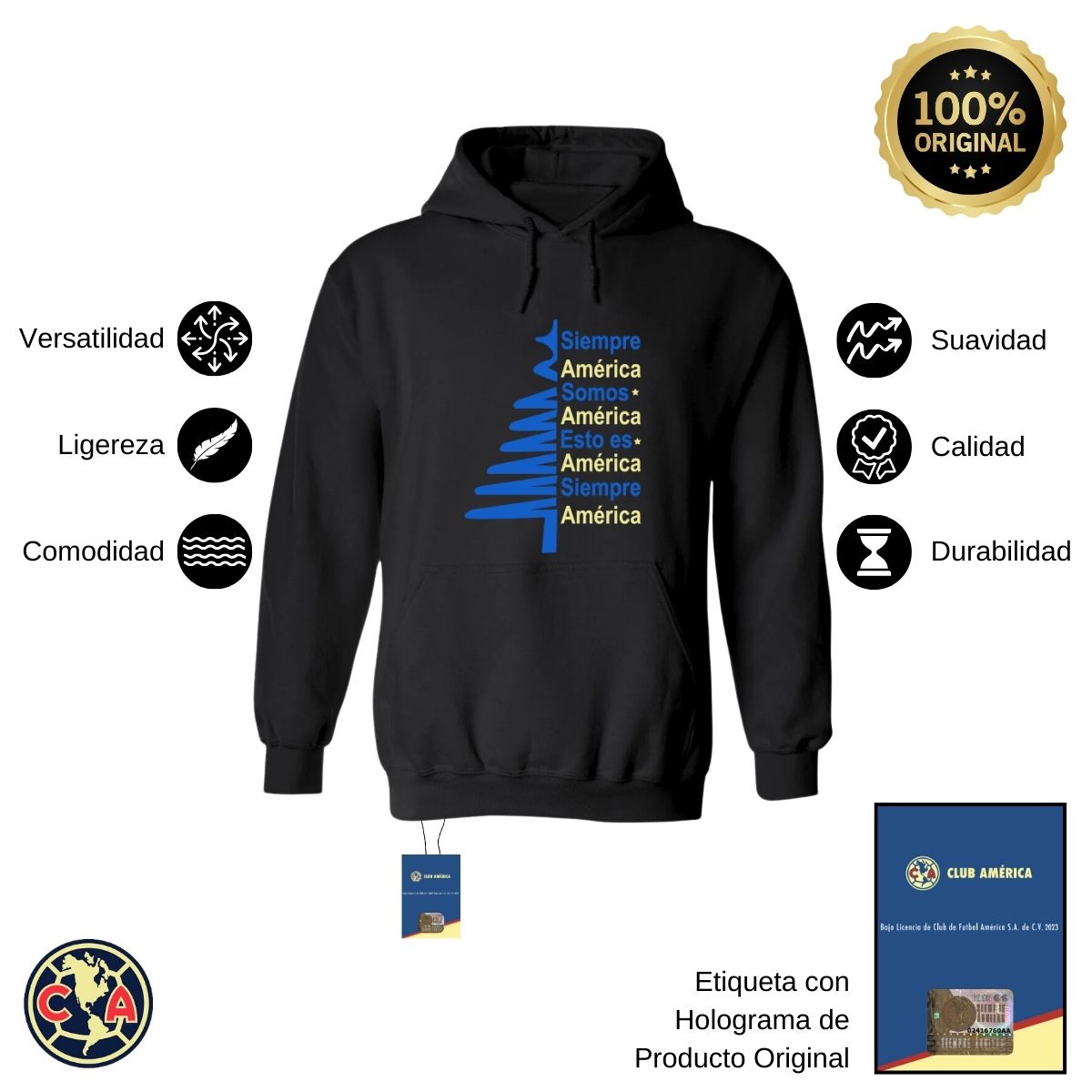 Sudadera Mujer Hoodie América Pino