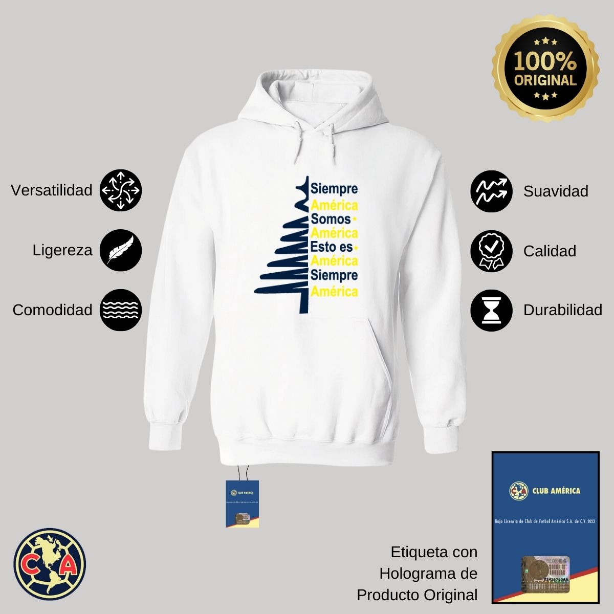 Sudadera Mujer Hoodie América Pino