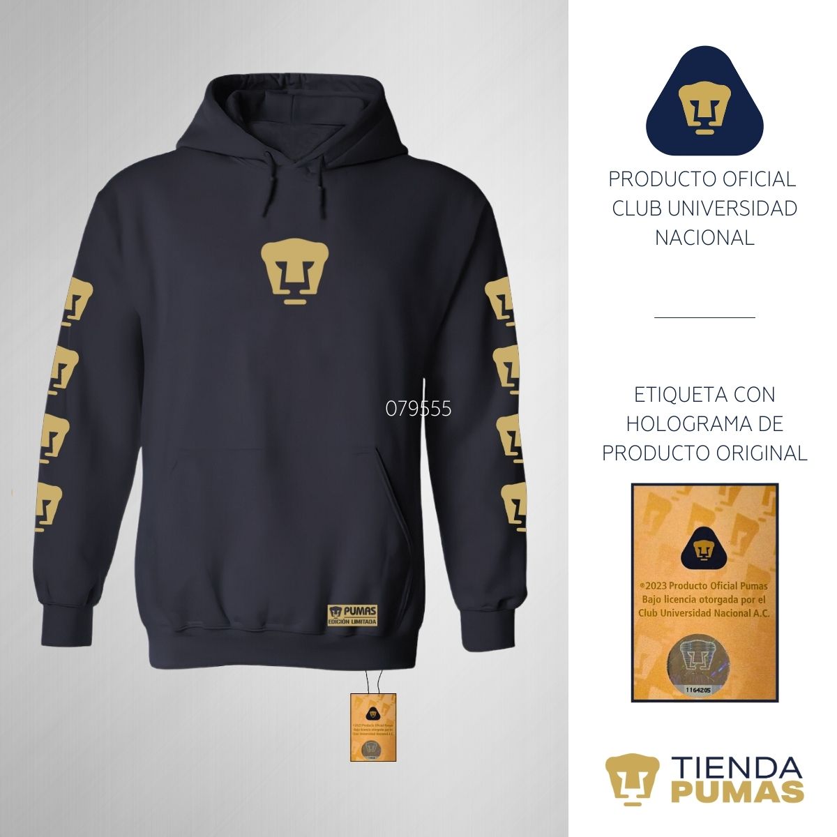 Sudadera Hombre Hoodie Pumas UNAM Logo Edición Limitada 1