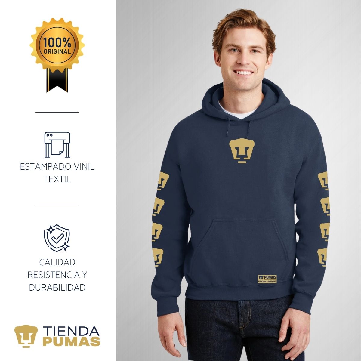 Sudadera Hombre Hoodie Pumas UNAM Logo Edición Limitada 1