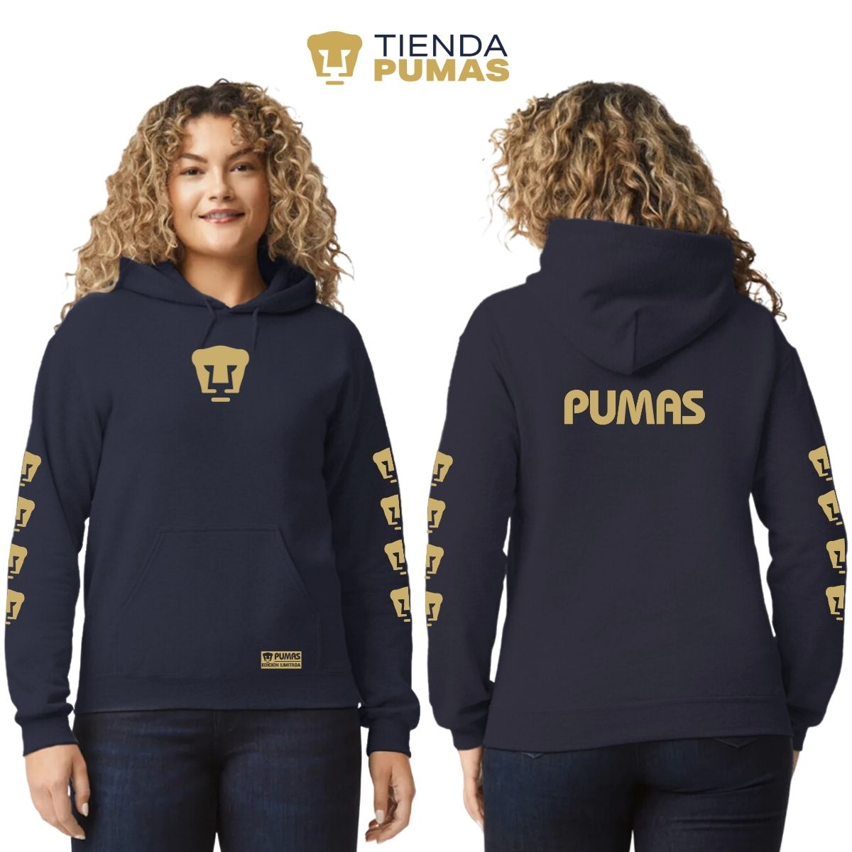 Sudadera Mujer Hoodie Pumas UNAM Ed Limitada 1 Oro