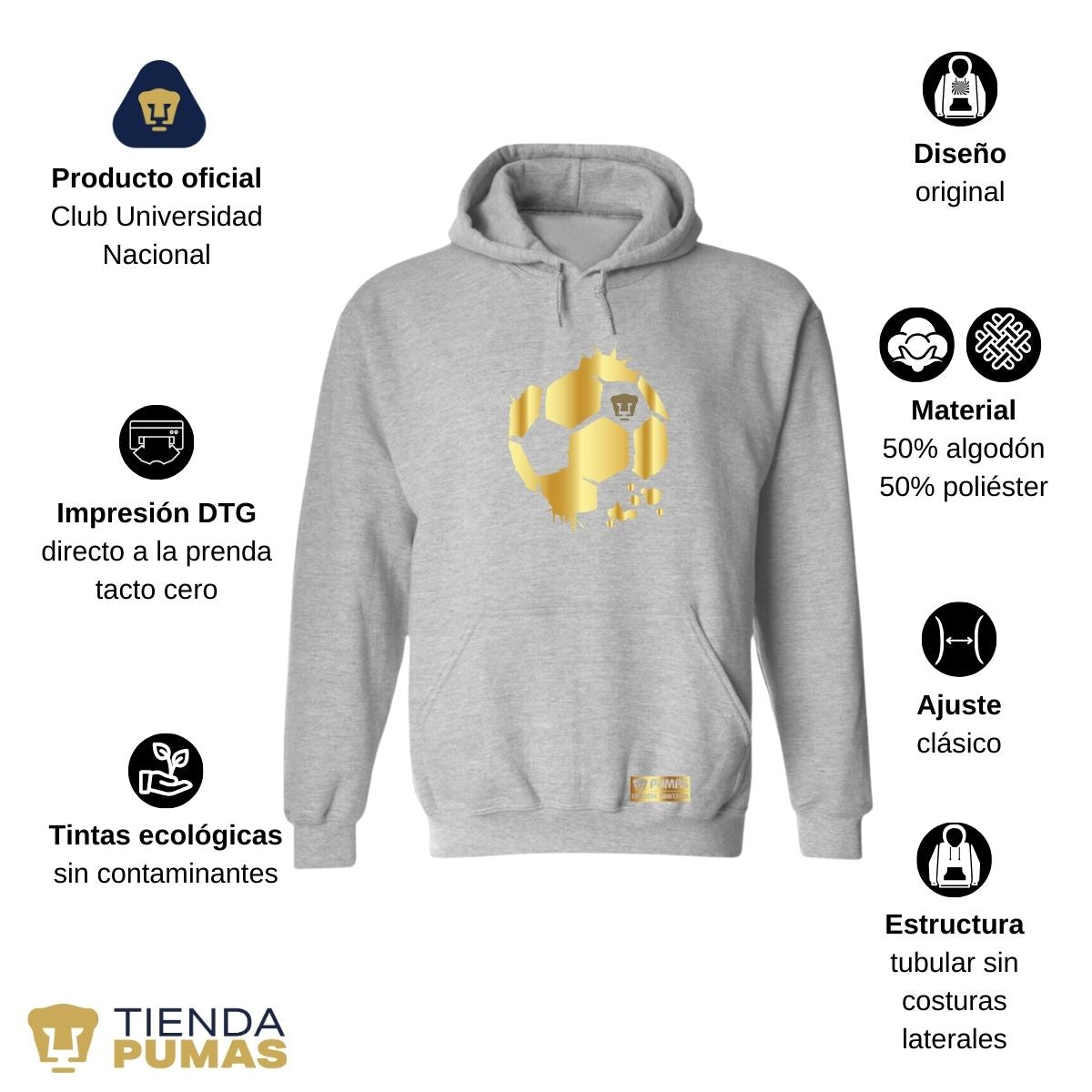 Sudadera Hombre Hoodie Pumas UNAM Edición Limitada 2