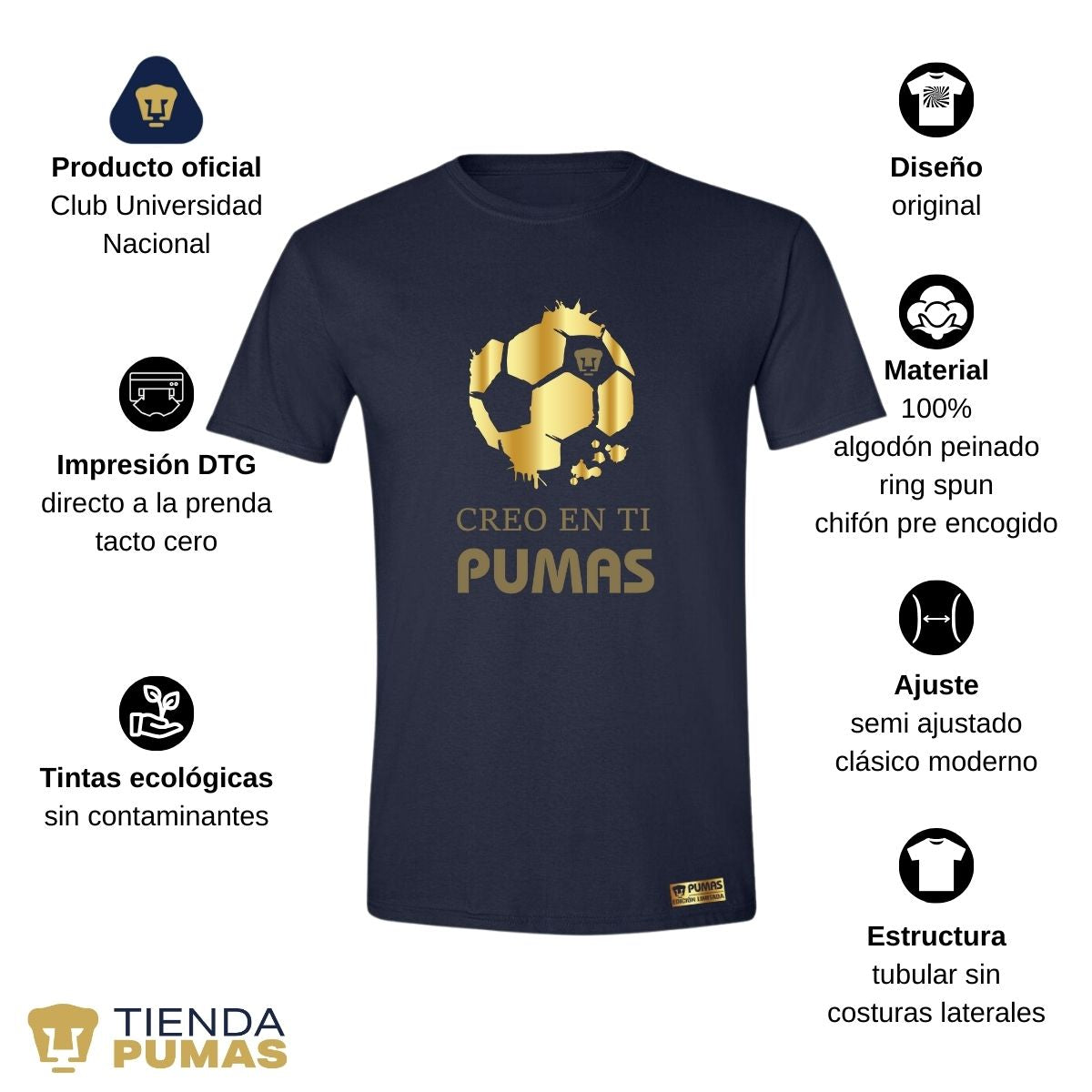 Playera Hombre Pumas UNAM Ed Limitada 2 Creo en ti