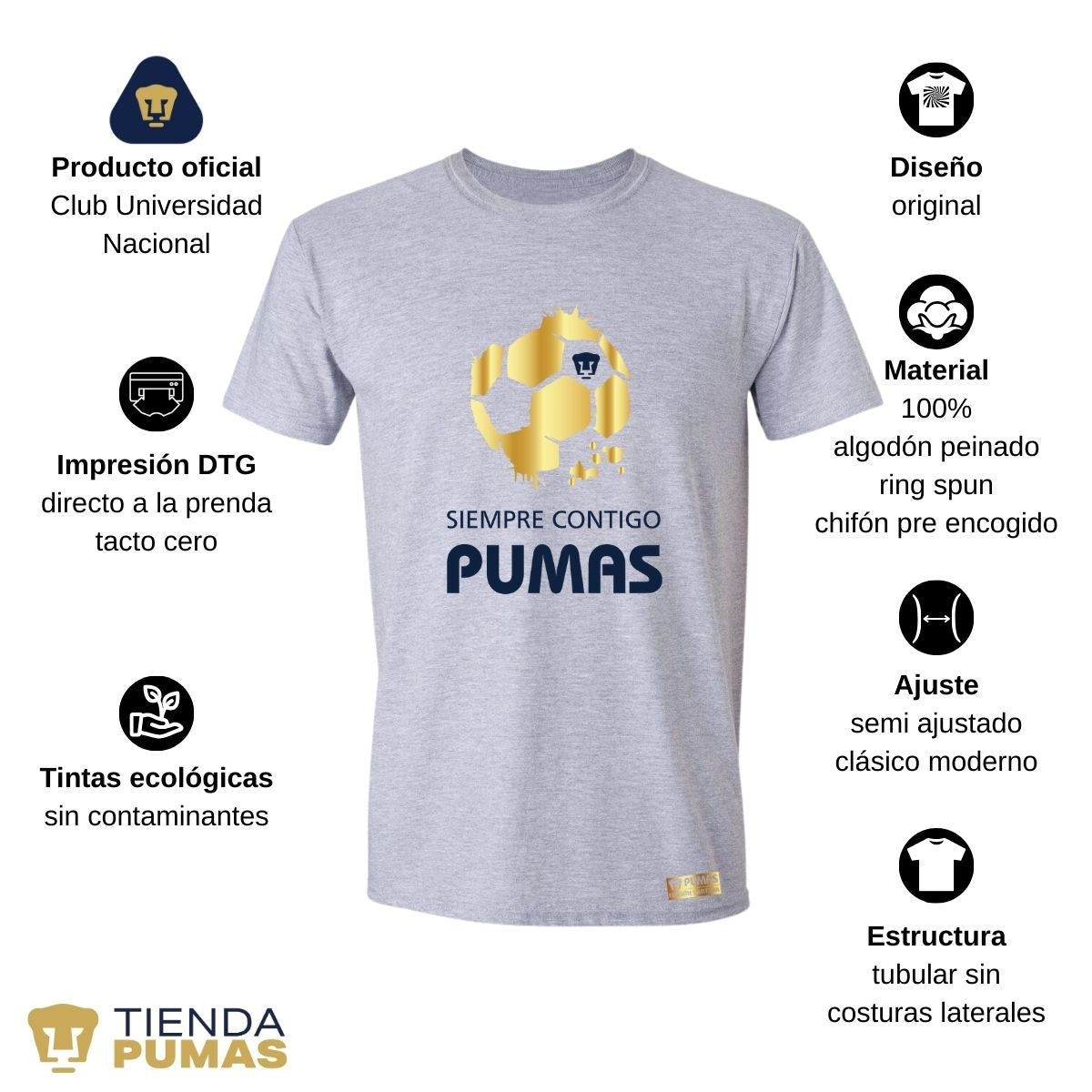 Playera Hombre Pumas UNAM Ed Limitada 2 Siempre contigo