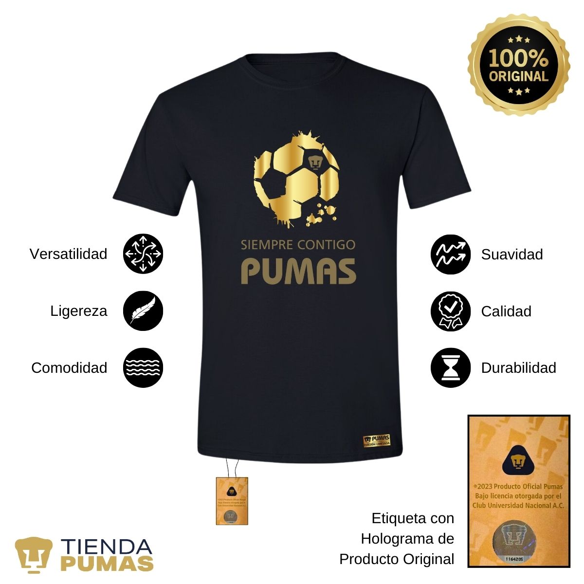 Playera Hombre Pumas UNAM Ed Limitada 2 Siempre contigo