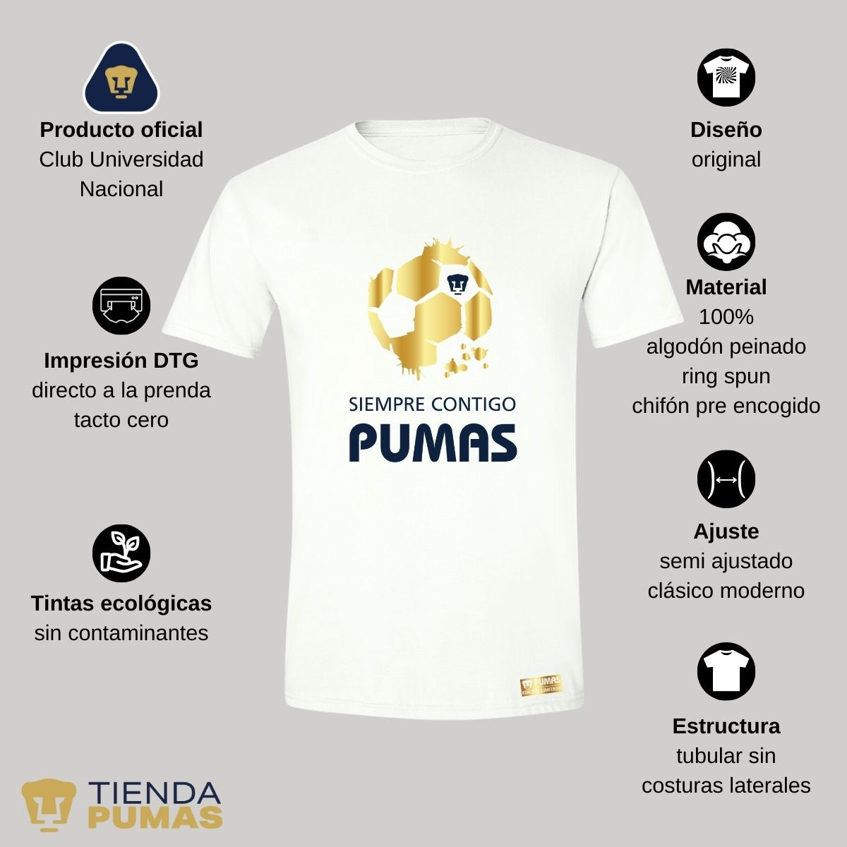 Playera Hombre Pumas UNAM Ed Limitada 2 Siempre contigo