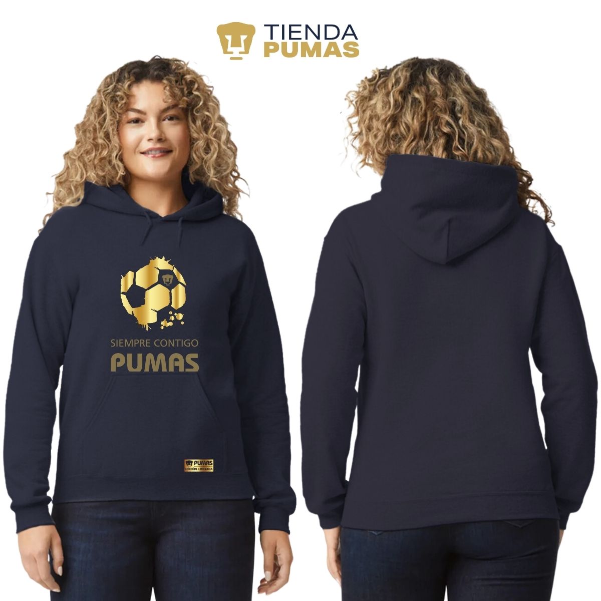 Sudadera Pumas UNAM Deportiva Mujer Hoodie Ed Limitada 2 Siempre contigo