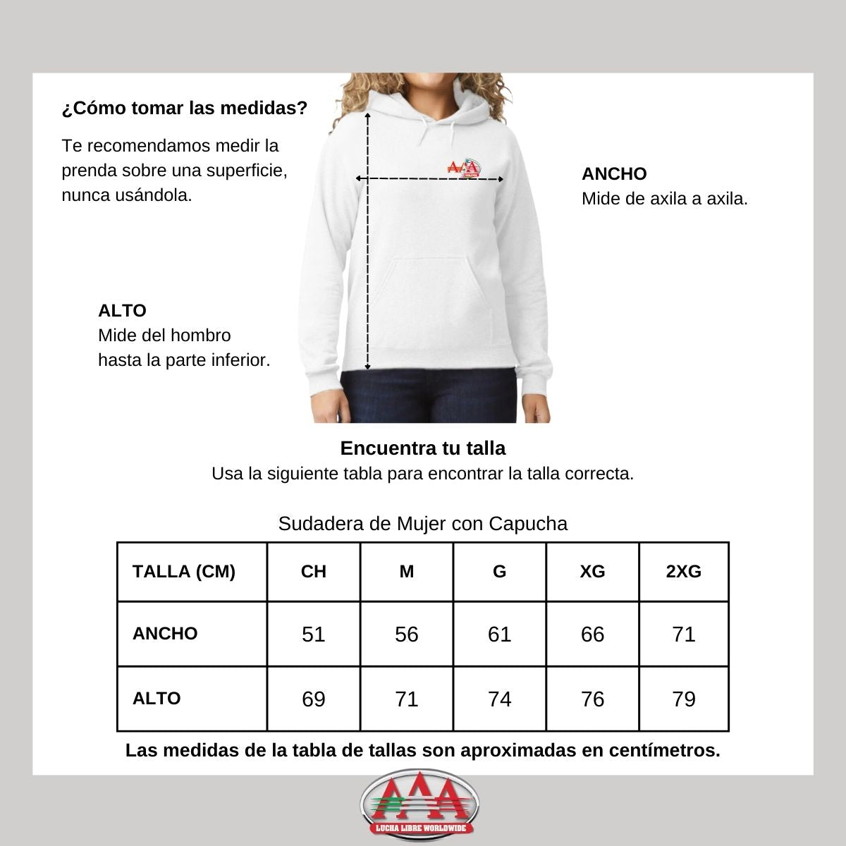 Sudadera para Mujer Hoodie Lucha Libre AAA Glitch Escudo