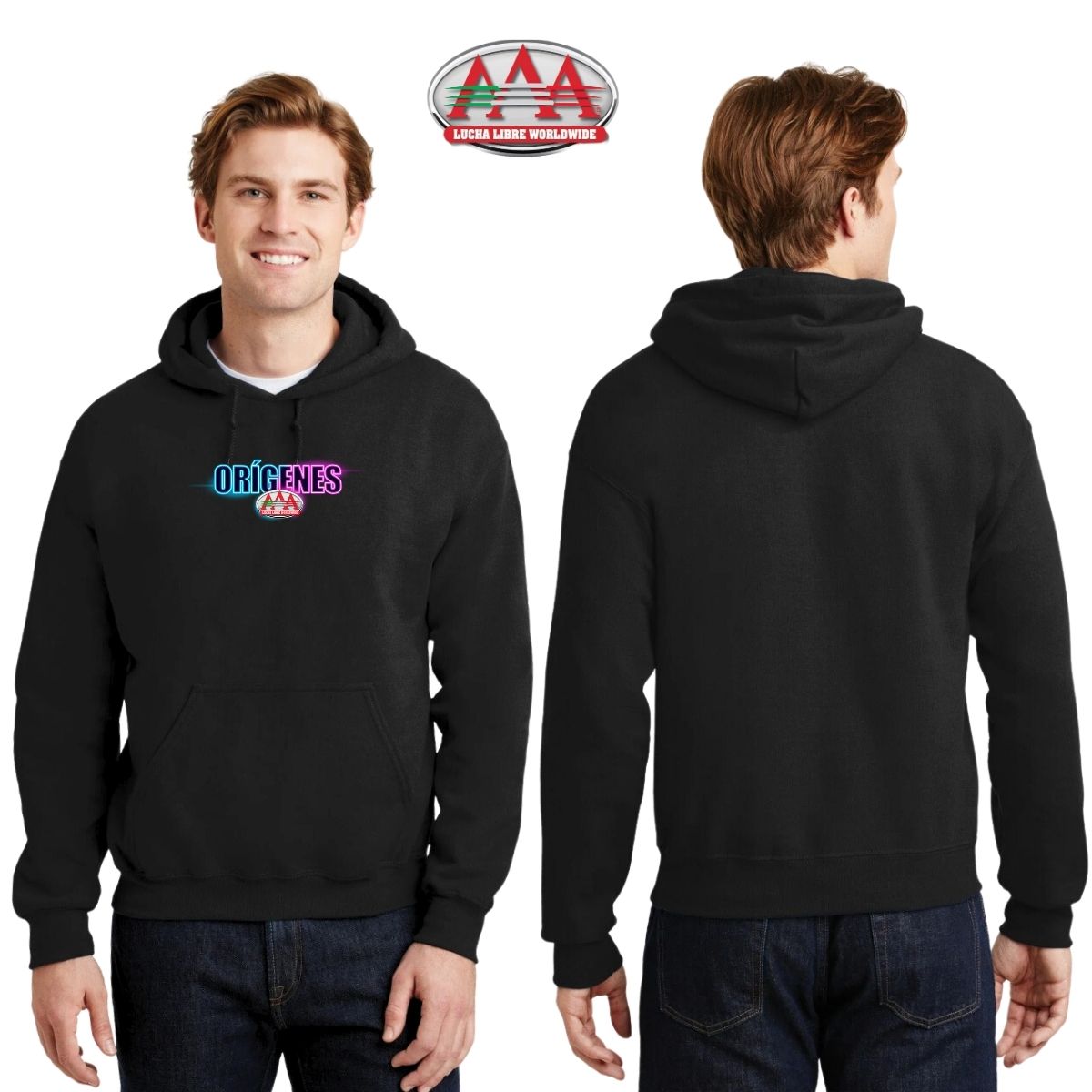 Sudadera Lucha Libre AAA Hombre Hoodie Logo Orígenes Fte