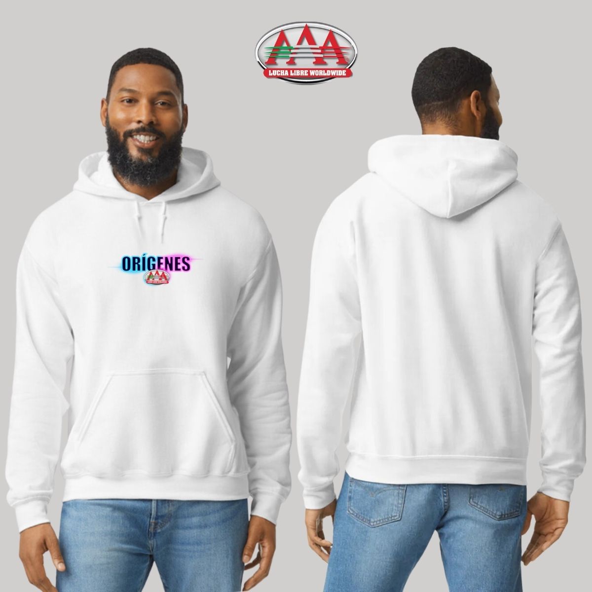 Sudadera Lucha Libre AAA Hombre Hoodie Logo Orígenes Fte