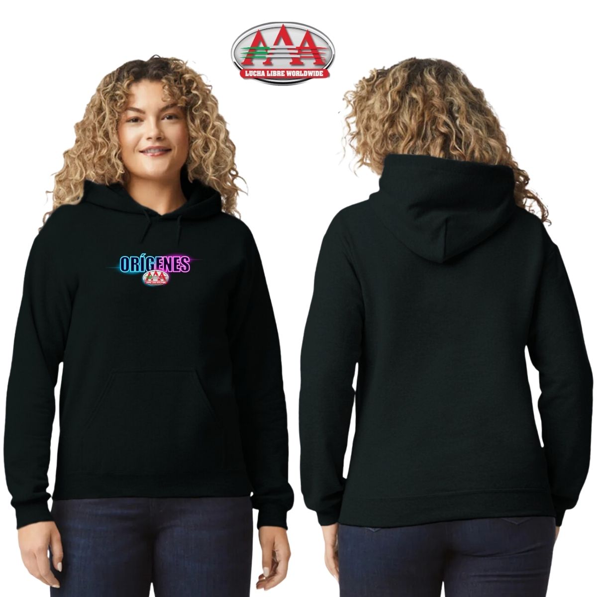 Sudadera para Mujer Hoodie Lucha Libre AAA Logo Orígenes Fte