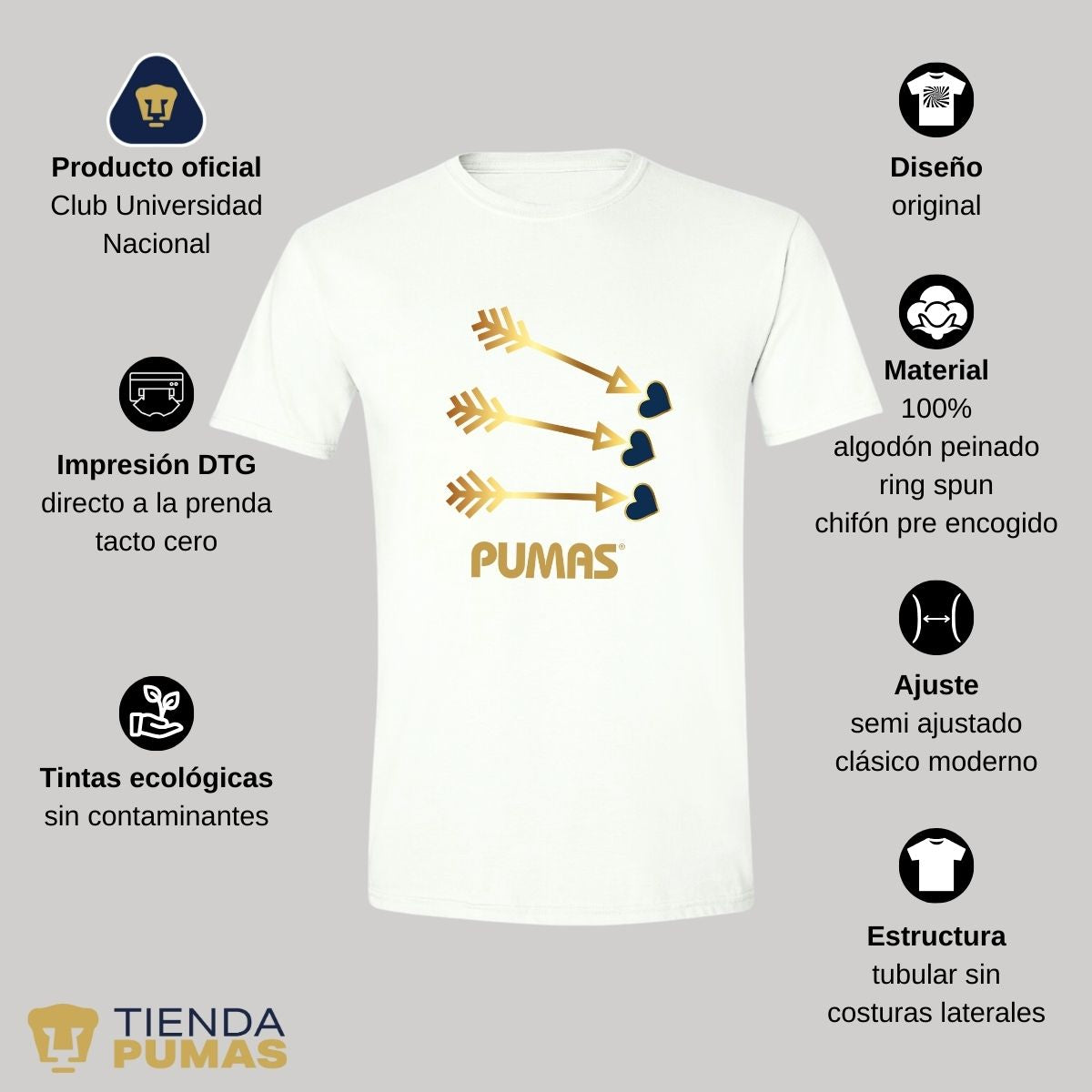 Playera Hombre Pumas UNAM Cupido