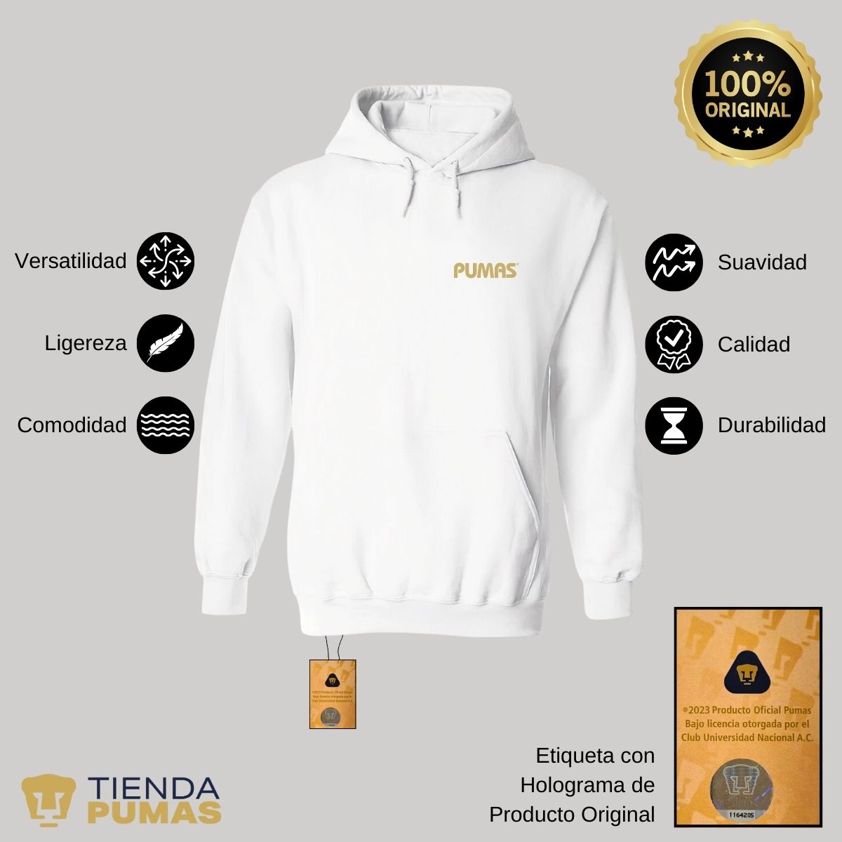 Sudadera para Mujer Hoodie Pumas UNAM Corazón Pumas