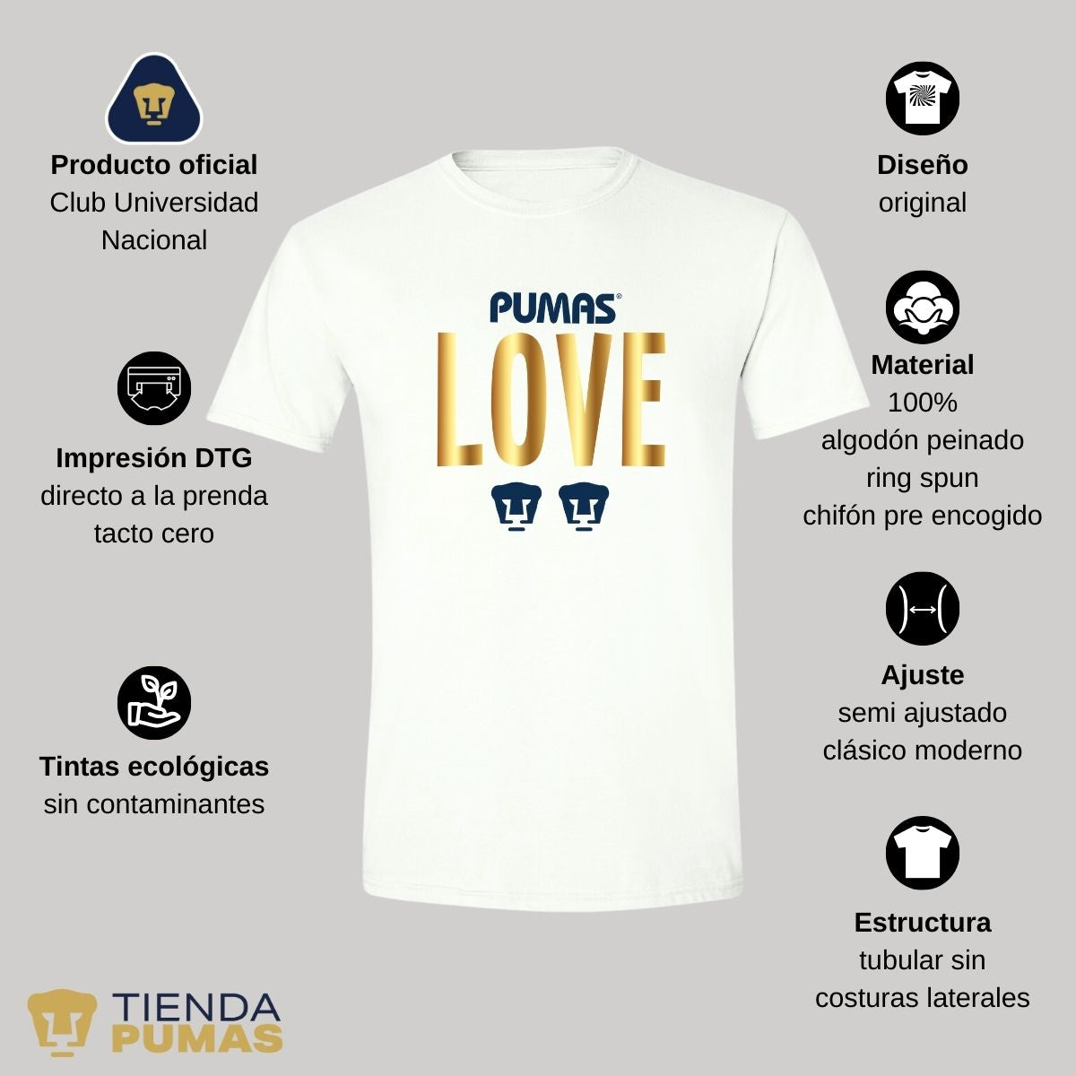 Playera Hombre Pumas UNAM Love