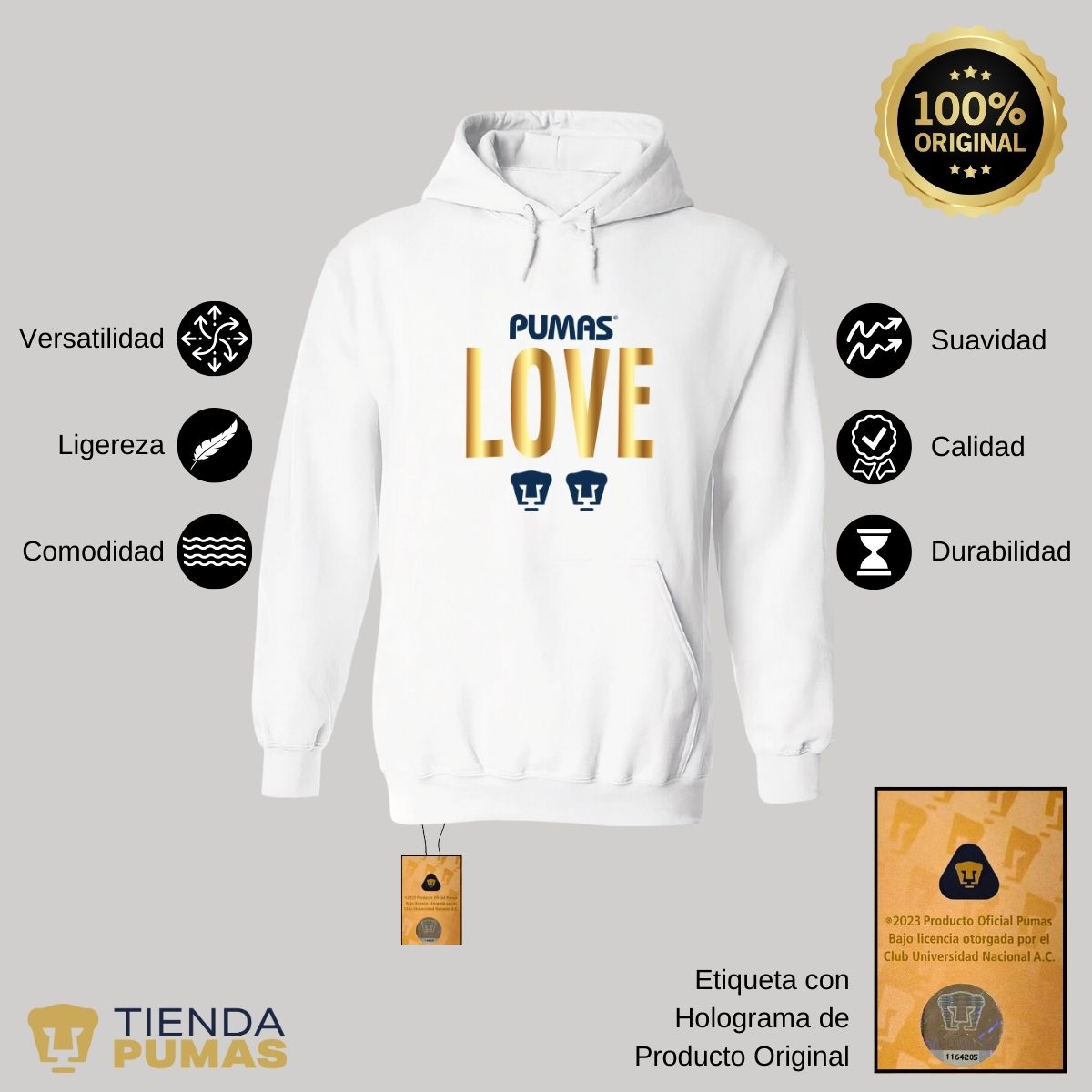 Sudadera para Hombre Hoodie Pumas UNAM Love