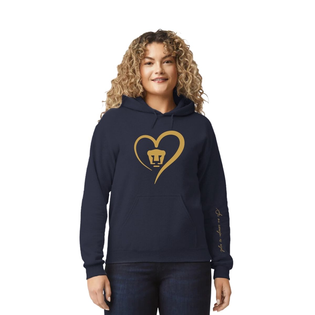 Sudadera para Mujer Hoodie Pumas UNAM Corazón Oro