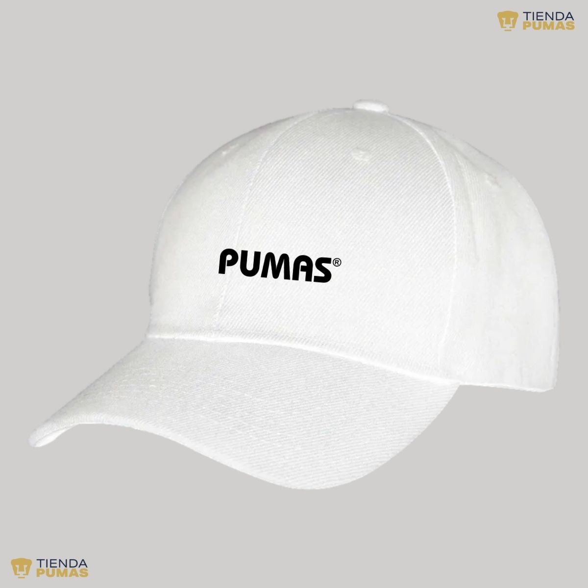 Gorra Pumas UNAM Hombre Mujer Ajustable Logo Blanco Negro 2 Vinil