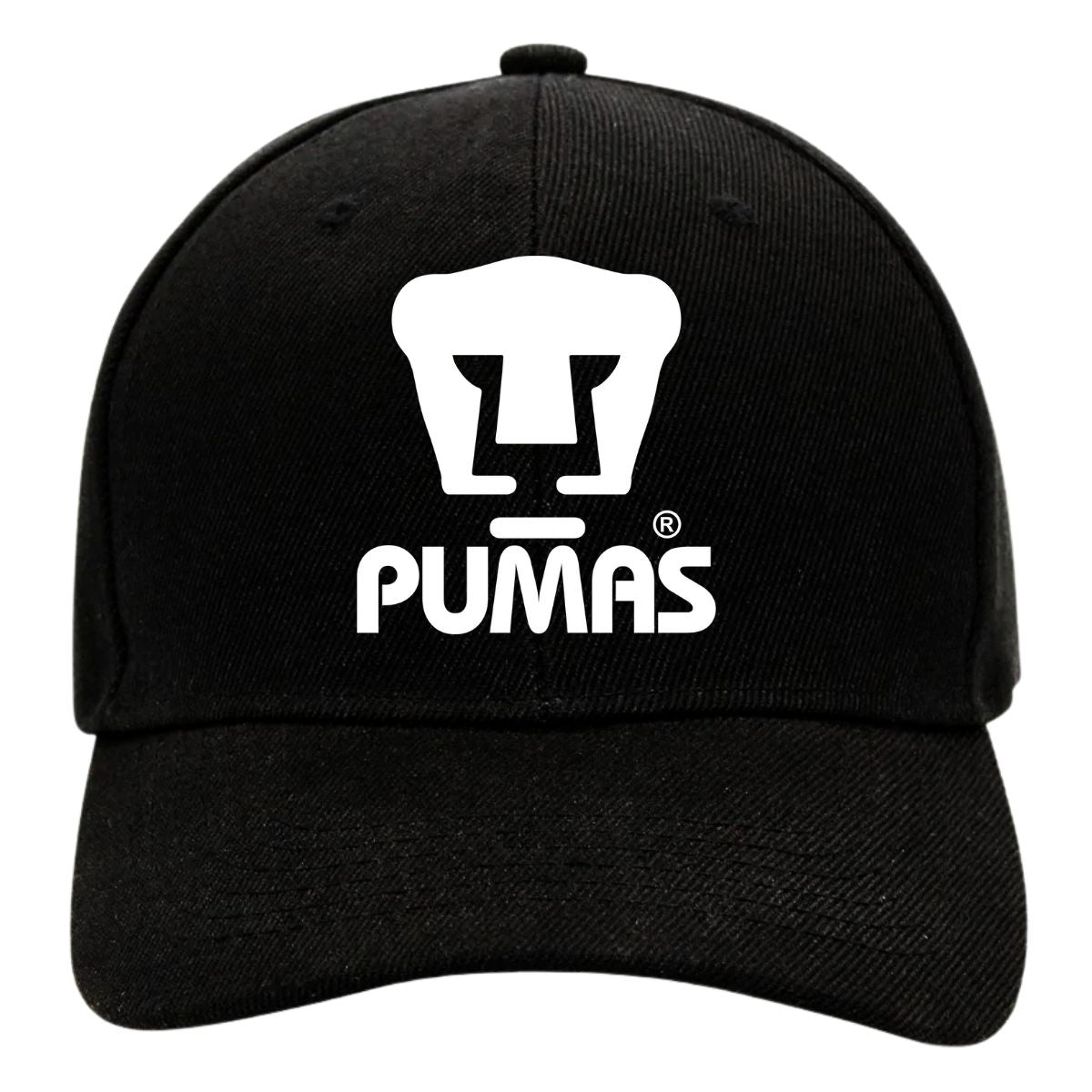 Gorra Pumas UNAM Hombre Mujer Ajustable Logo Blanco Negro 3 Vinil