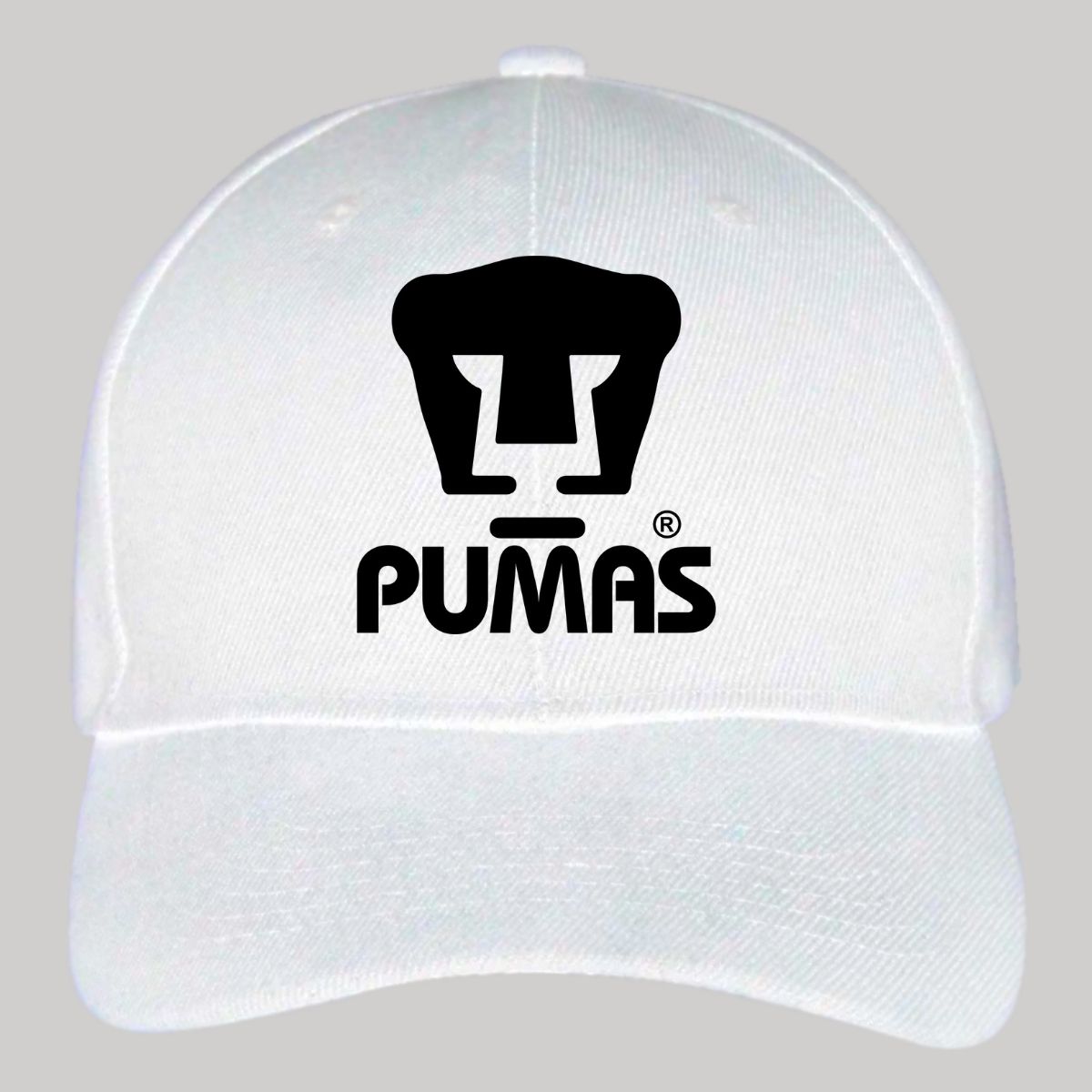 Gorra Pumas UNAM Hombre Mujer Ajustable Logo Blanco Negro 3 Vinil