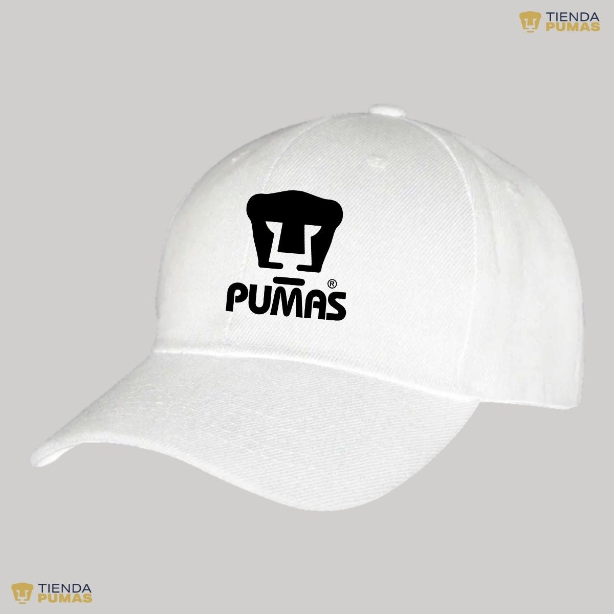 Gorra Pumas UNAM Hombre Mujer Ajustable Logo Blanco Negro 3 Vinil