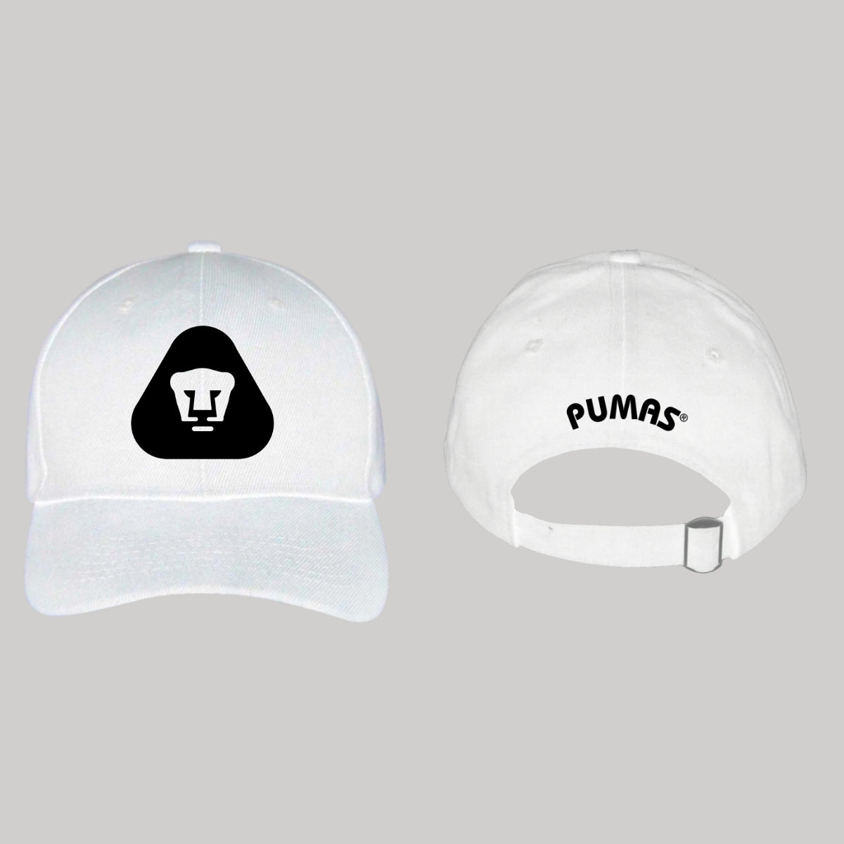 Gorra Pumas UNAM Hombre Mujer Ajustable Emblema Blanco Negro 5 Vinil