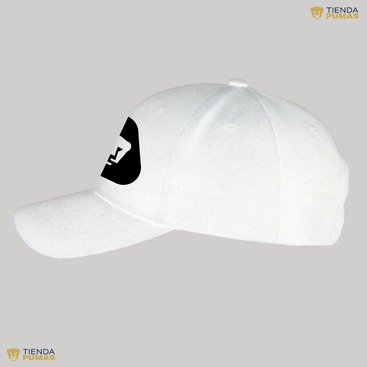 Gorra Pumas UNAM Hombre Mujer Ajustable Emblema Blanco Negro 5 Vinil