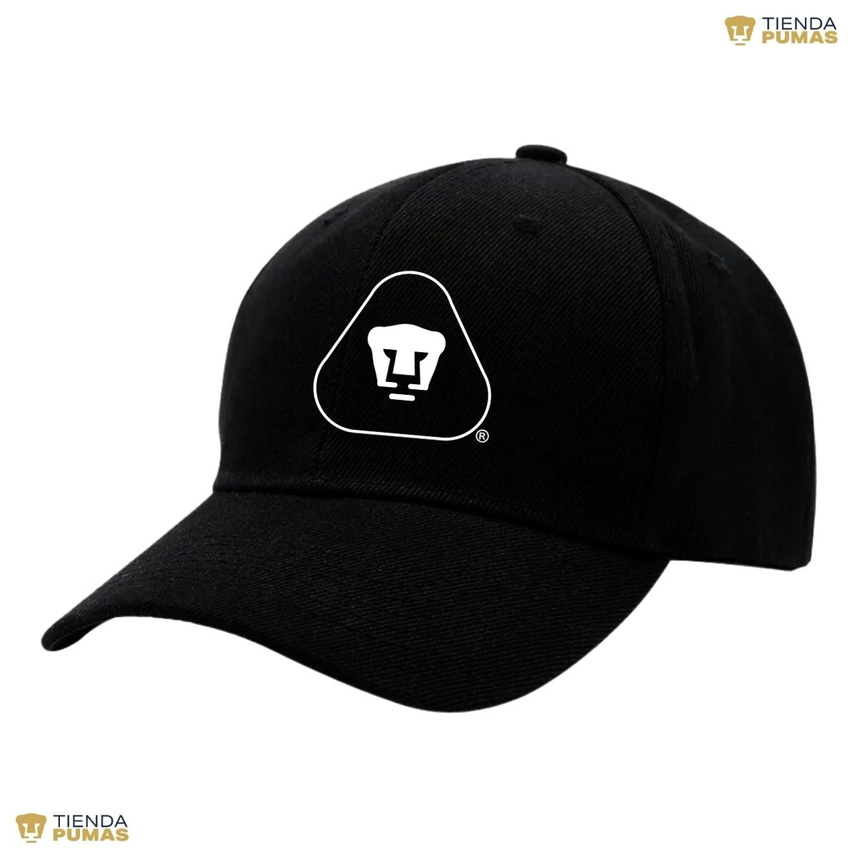 Gorra Pumas UNAM Hombre Mujer Ajustable Emblema Blanco Negro 6 Vinil