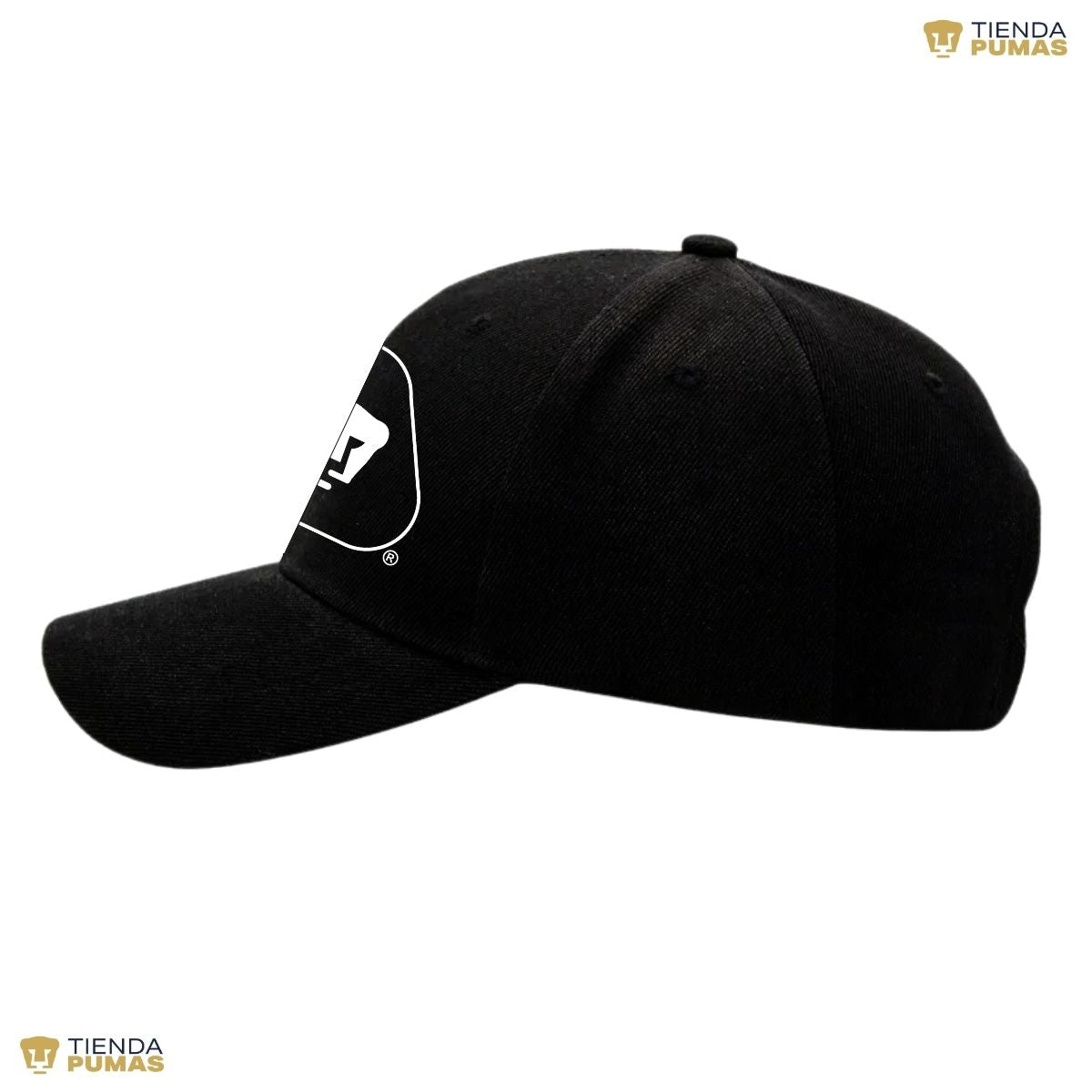 Gorra Pumas UNAM Hombre Mujer Ajustable Emblema Blanco Negro 6 Vinil