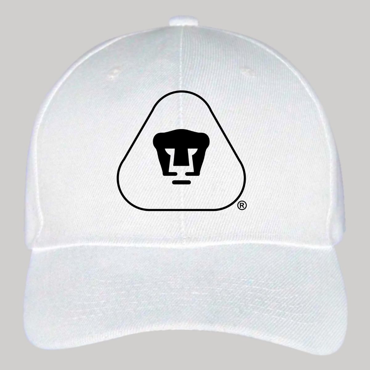 Gorra Pumas UNAM Hombre Mujer Ajustable Emblema Blanco Negro 6 Vinil