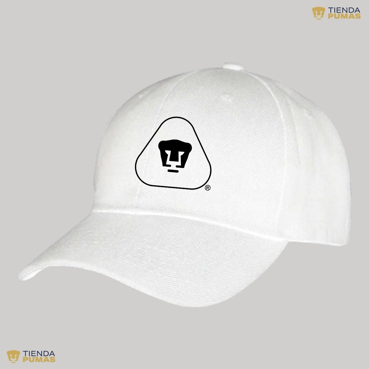 Gorra Pumas UNAM Hombre Mujer Ajustable Emblema Blanco Negro 6 Vinil