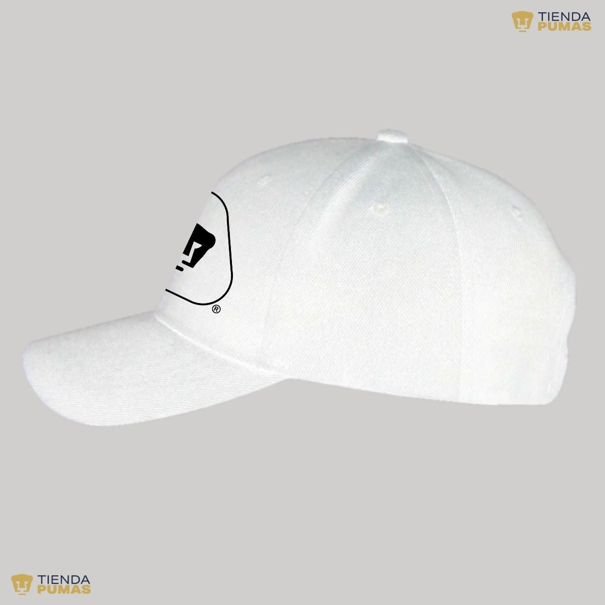 Gorra Pumas UNAM Hombre Mujer Ajustable Emblema Blanco Negro 6 Vinil