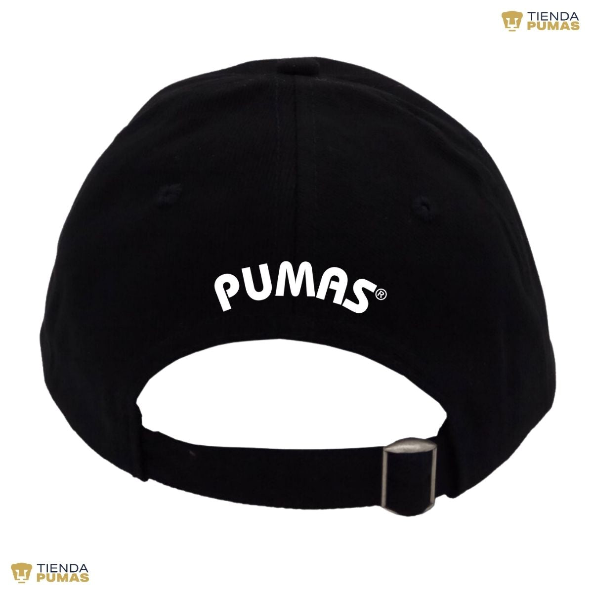 Gorra Pumas UNAM Hombre Mujer Ajustable Emblema Blanco Negro 7 Vinil