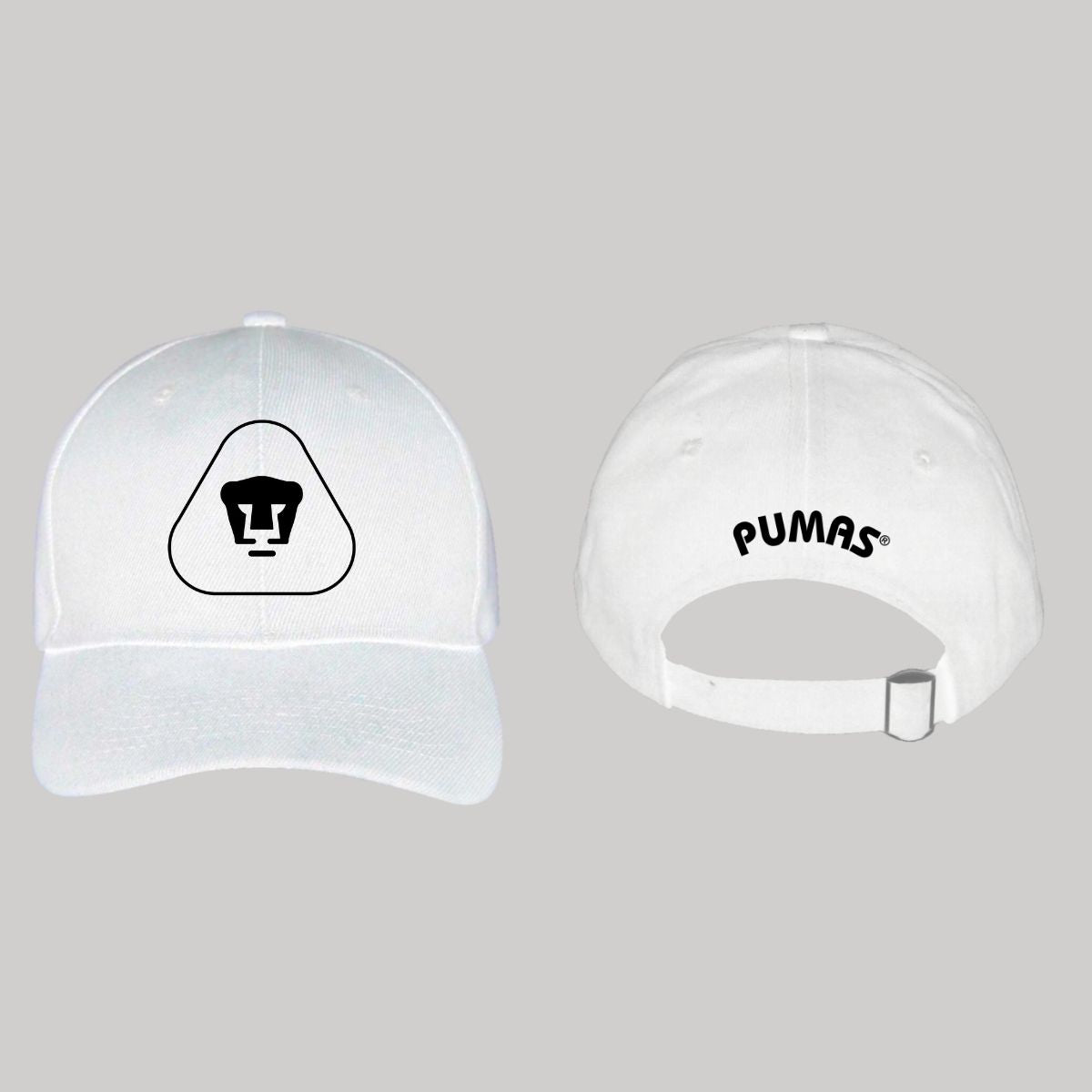 Gorra Pumas UNAM Hombre Mujer Ajustable Emblema Blanco Negro 7 Vinil