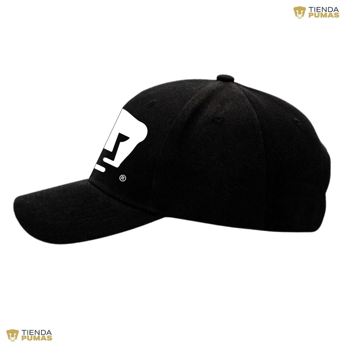 Gorra Pumas UNAM Hombre Mujer Ajustable Logo Blanco Negro 8 Vinil