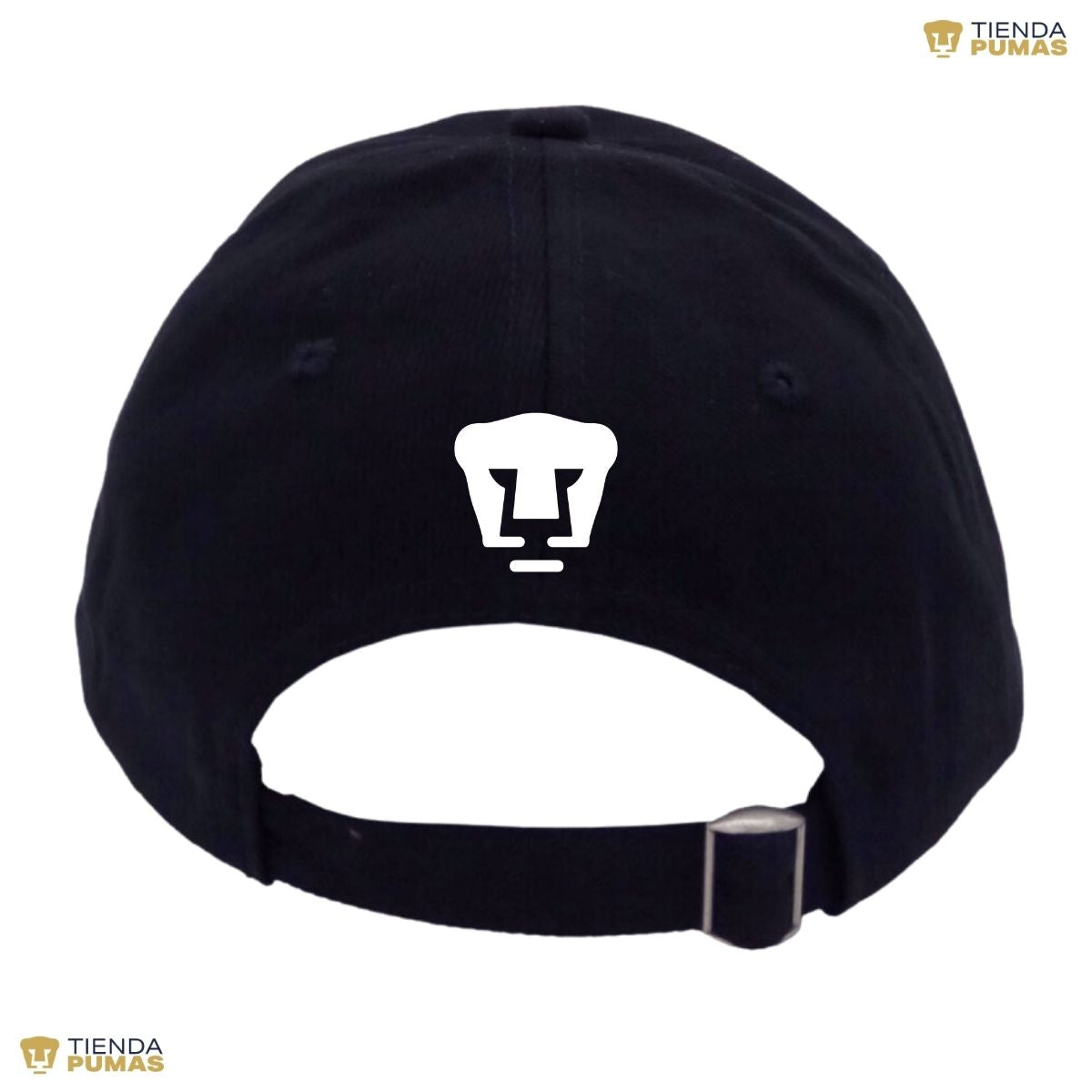 Gorra Pumas UNAM Hombre Mujer Ajustable Logo Blanco Negro 2 Vinil